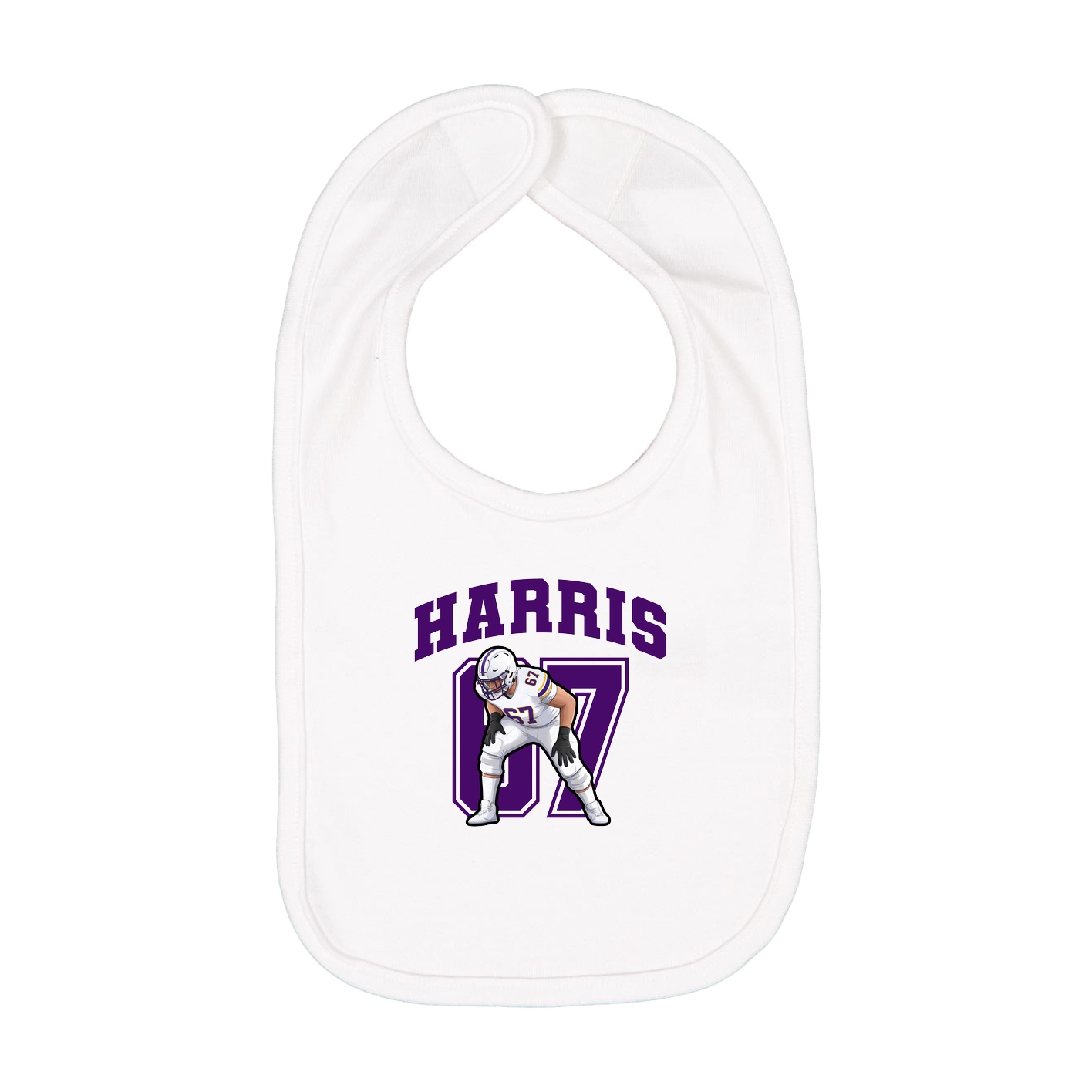 Infant Bib — Number in White