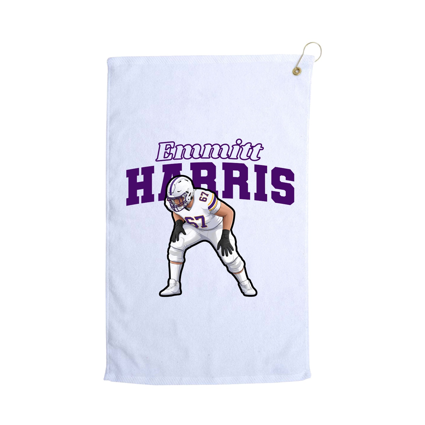 Golf Towel — Name Arch in White