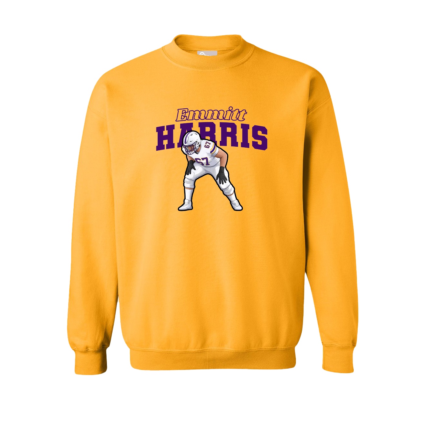 Fleece Crew — Name Arch in Gold