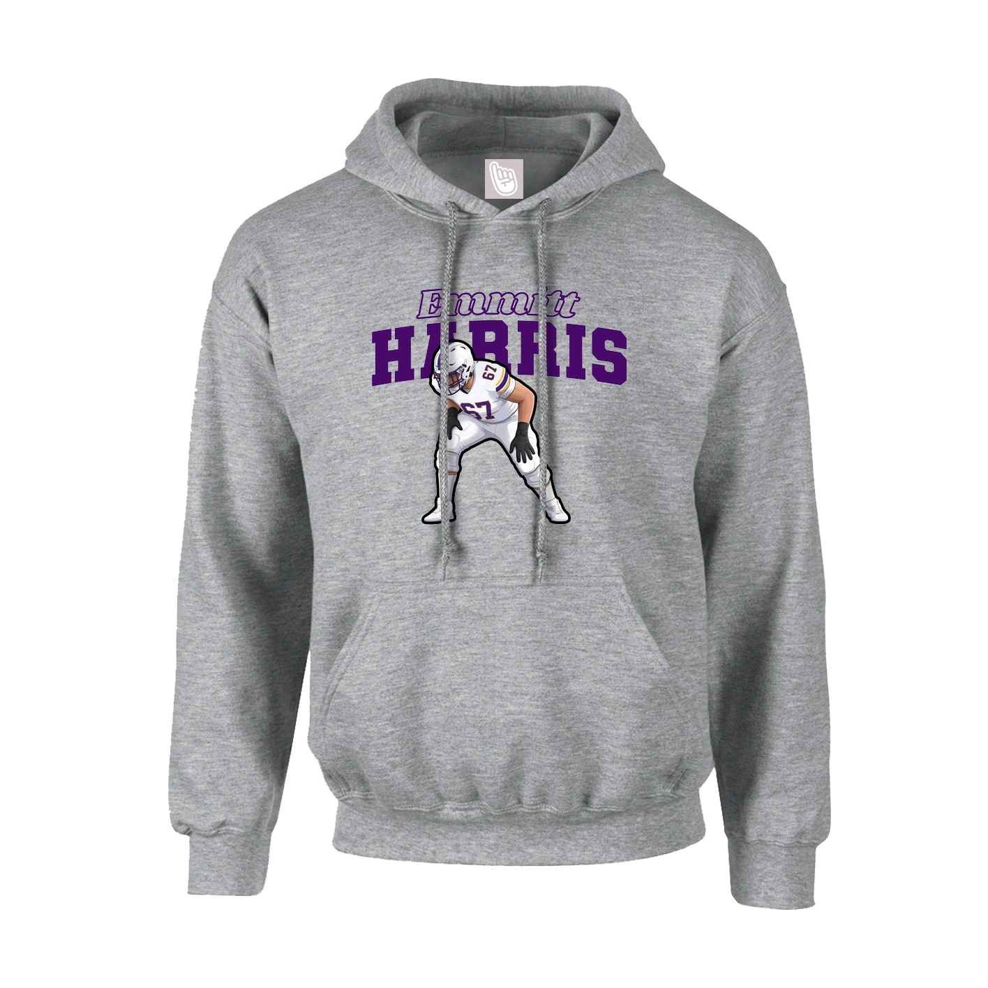 Youth Hoodie — Name Arch in Grey