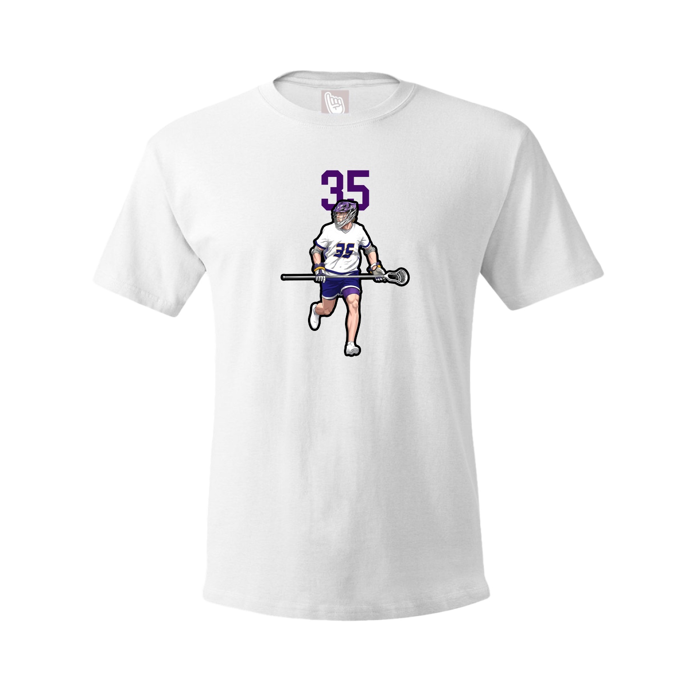 Youth Tee — Number Top in White
