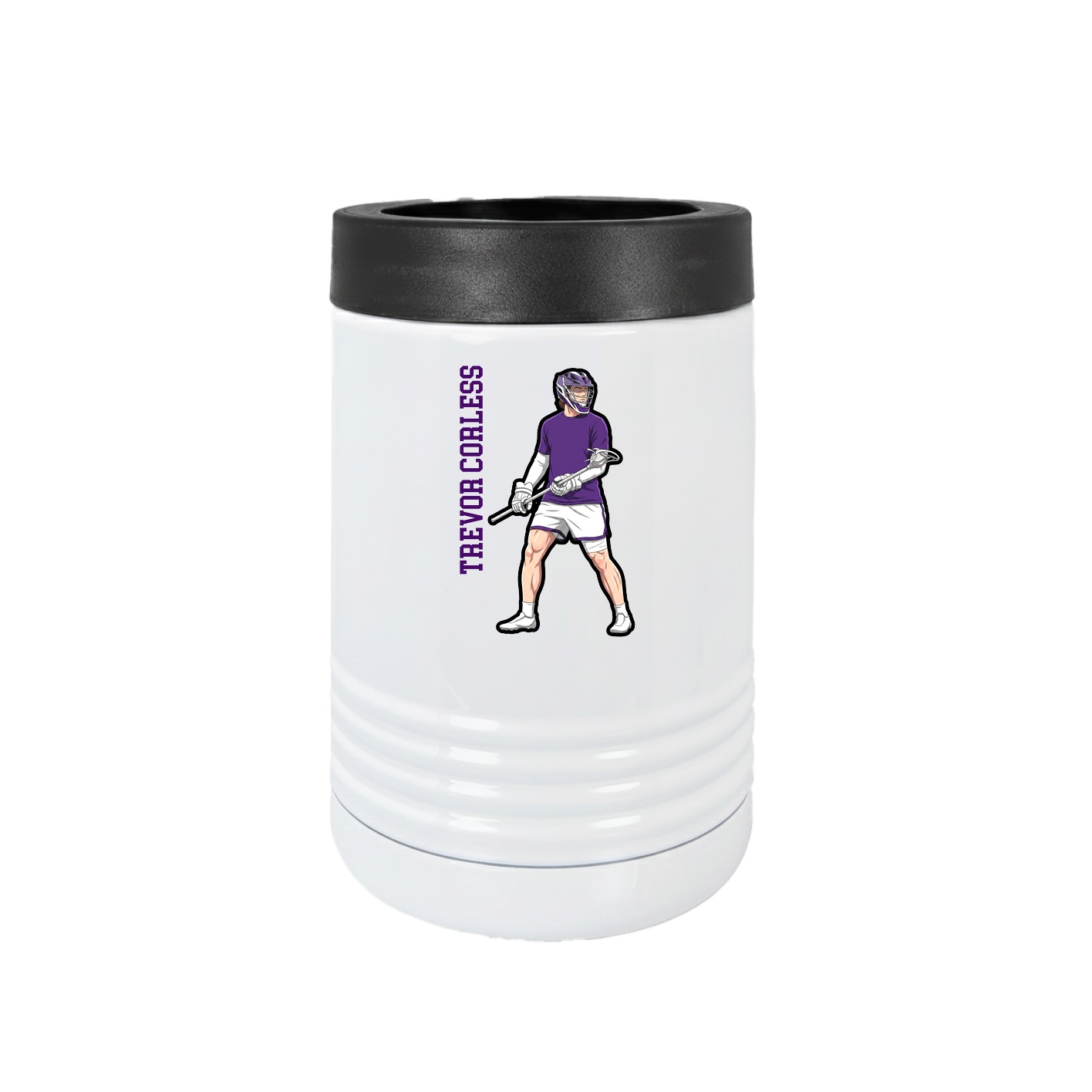Beverage Holder — Name Vertical in White