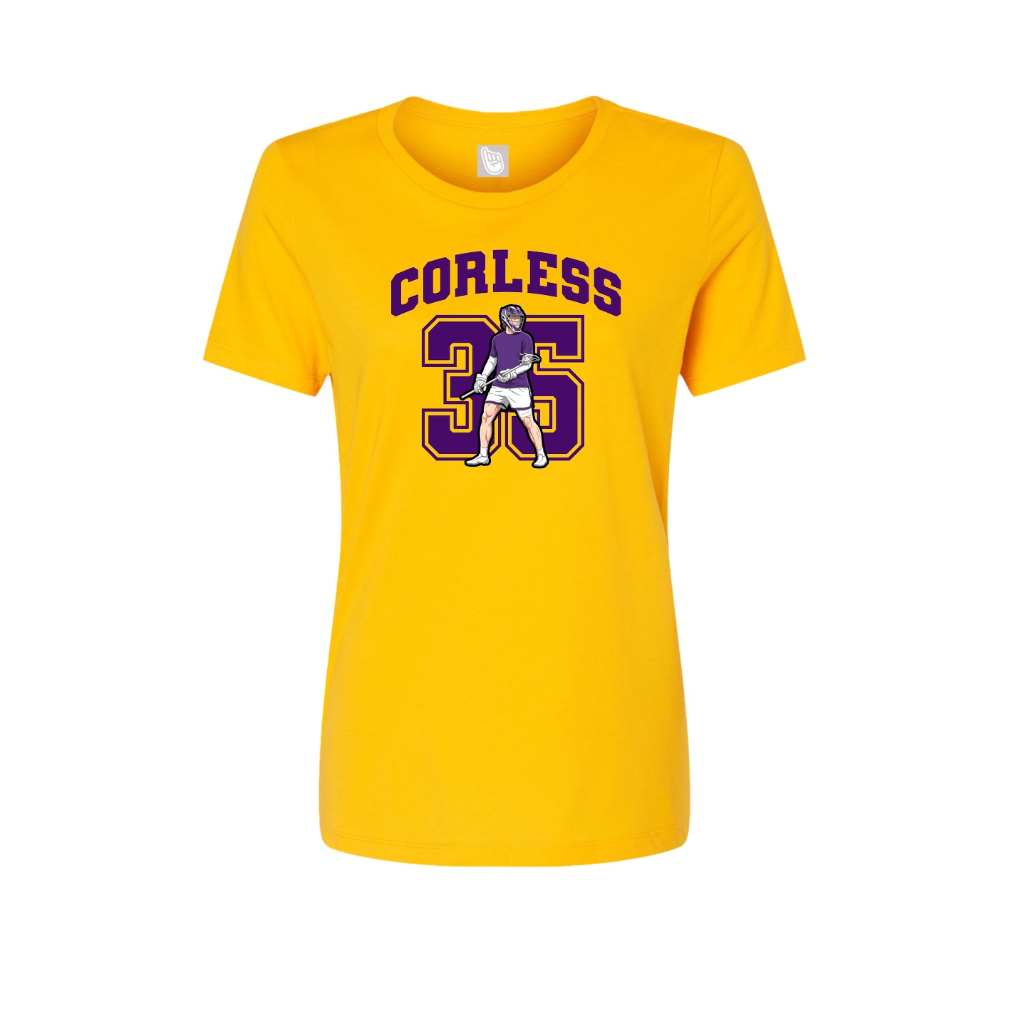 Womens Tee — Number in Gold