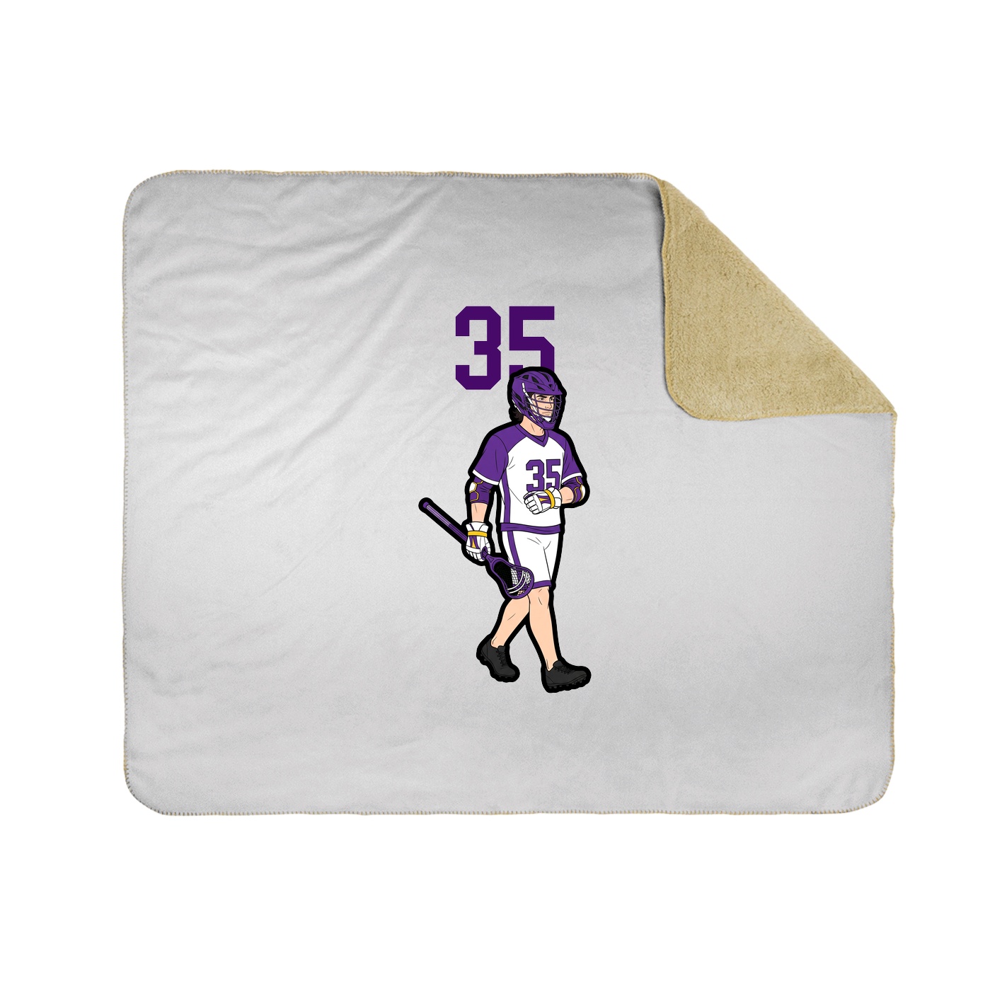 Throw Blanket — Number Top in White