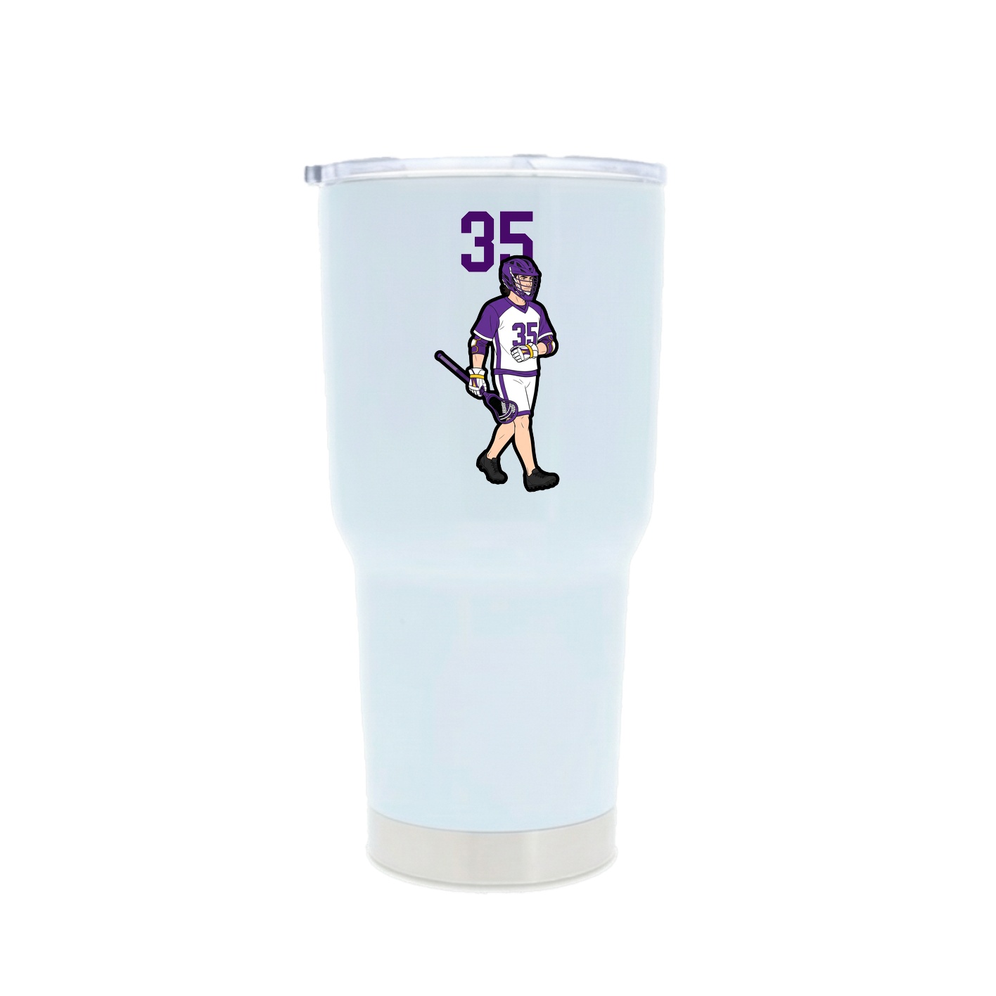 30oz Stainless Steel Tumbler — Number Top in White