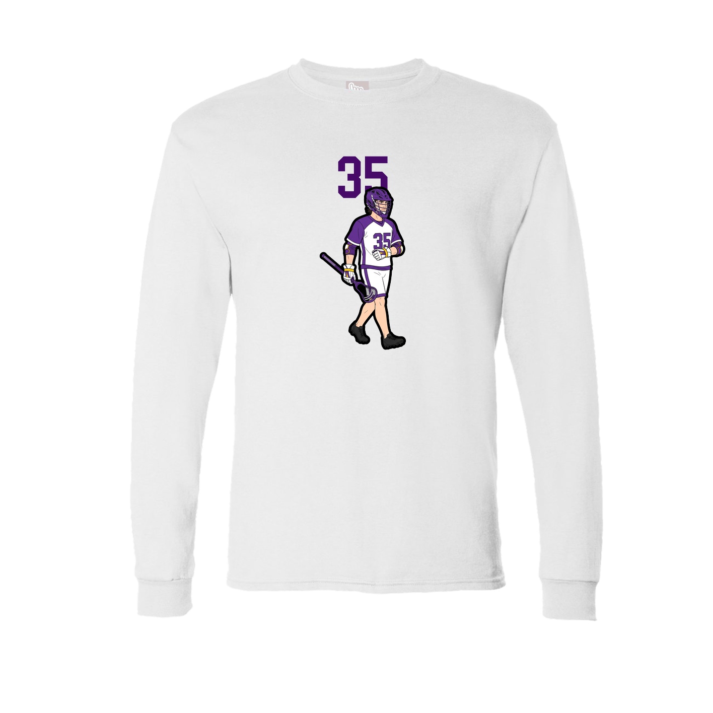 Long Sleeve Tee — Number Top in White