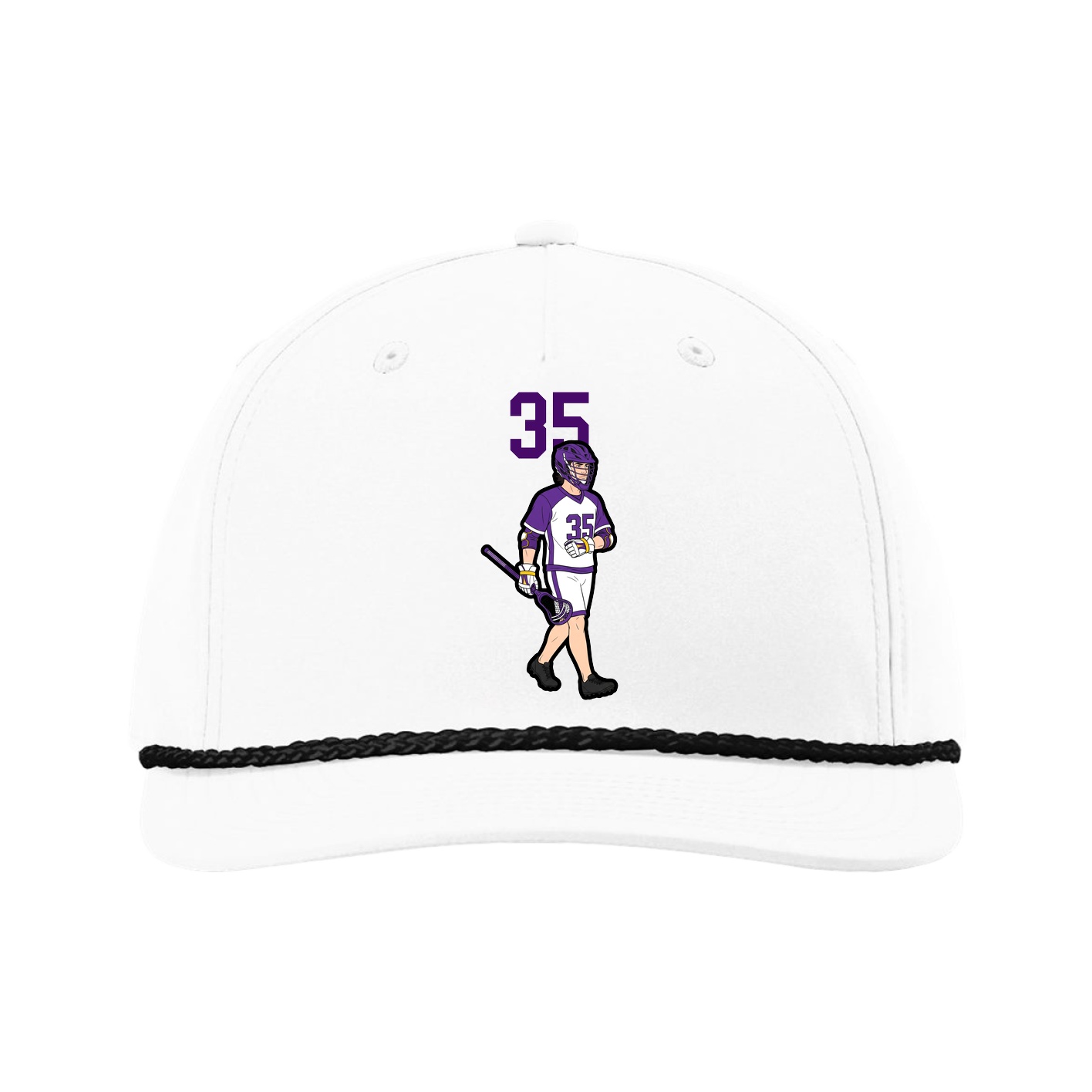 Five-Panel Classic Rope Cap — Number Top in White