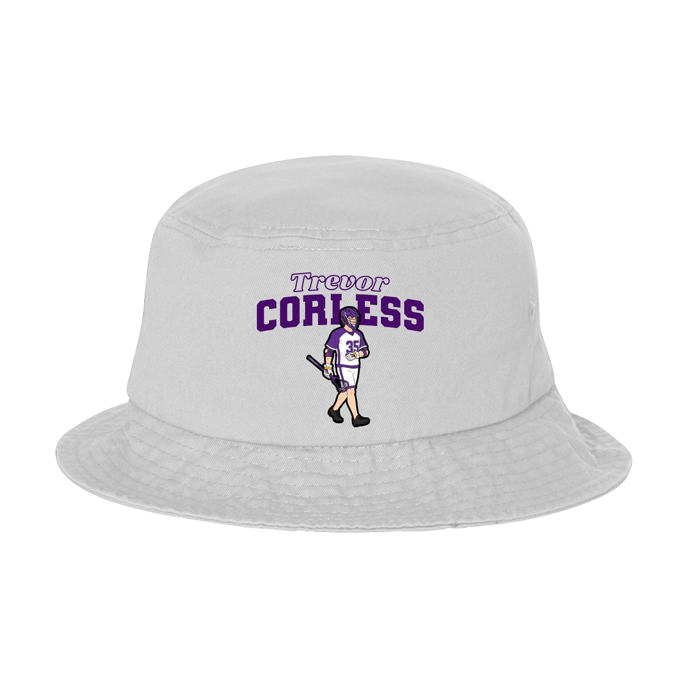 Bucket Cap — Name Arch in White