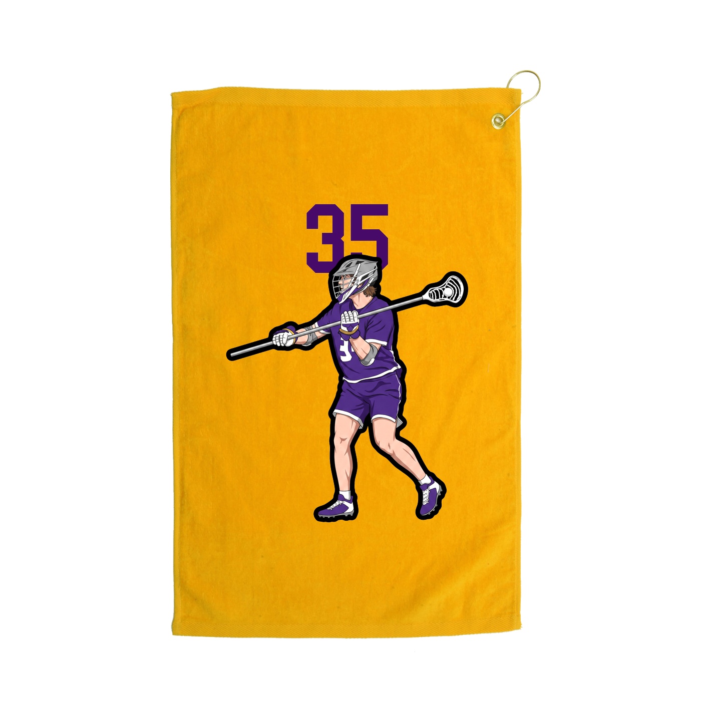 Golf Towel — Number Top in Gold