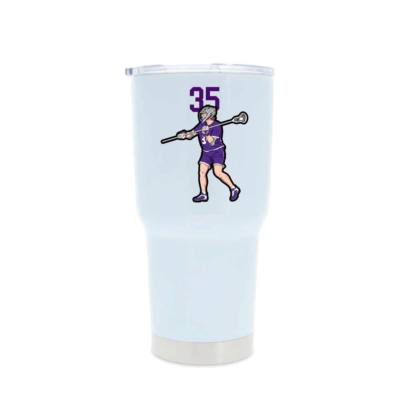 30oz Stainless Steel Tumbler — Number Top in White
