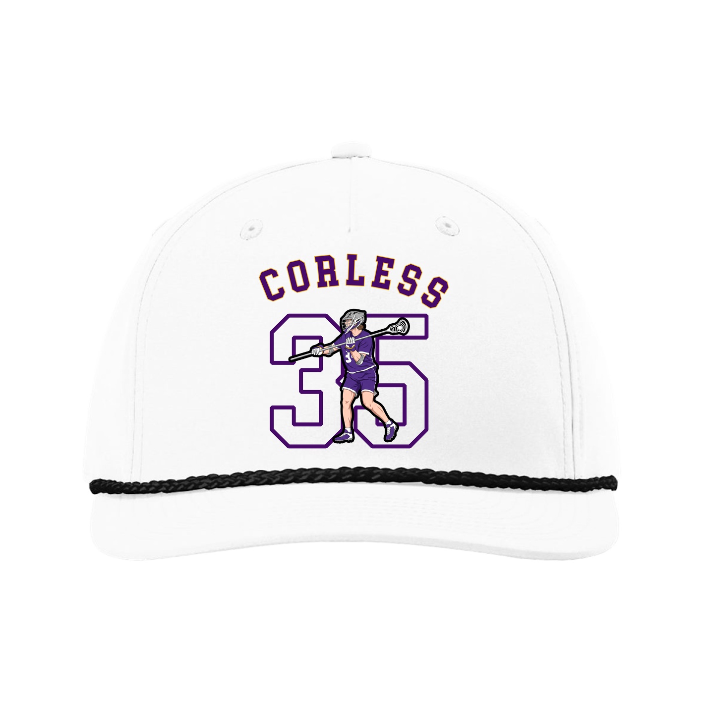 Five-Panel Classic Rope Cap — Shirsey Arch in White