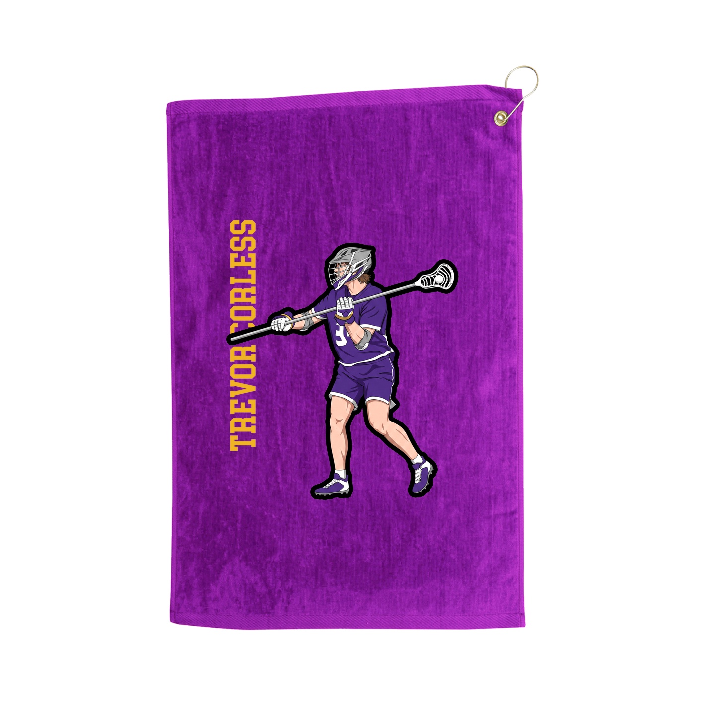 Golf Towel — Name Vertical in Purple