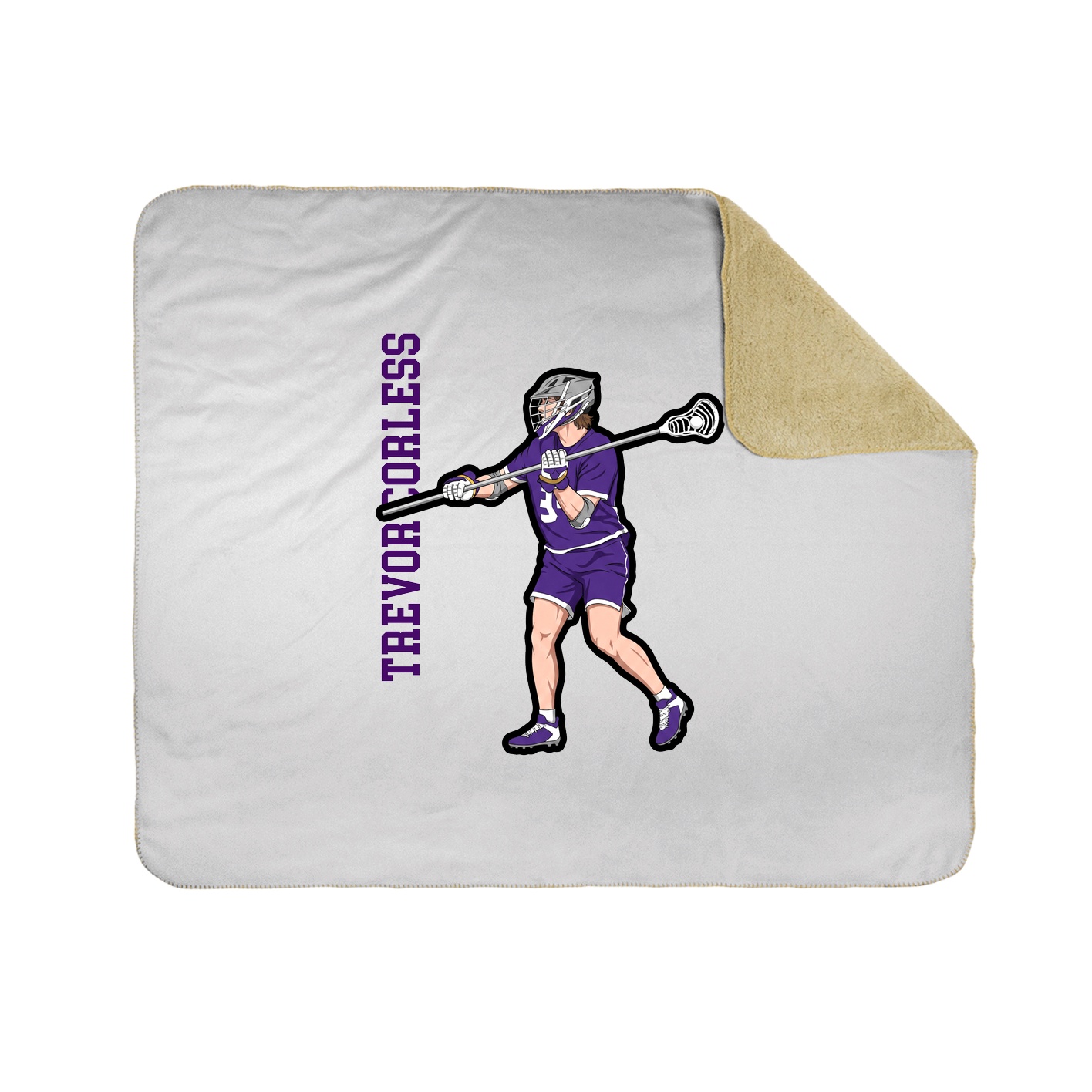 Throw Blanket — Name Vertical in White