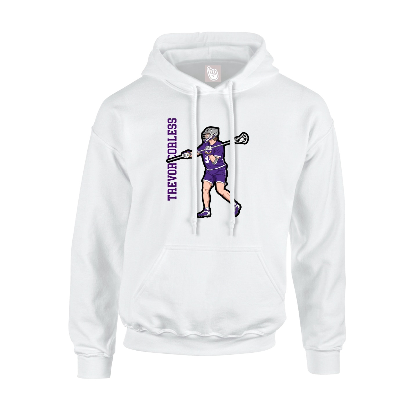 Youth Hoodie — Name Vertical in White