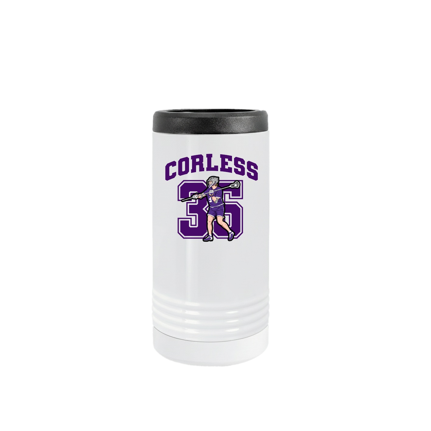 Slim Beverage Holder — Number in White