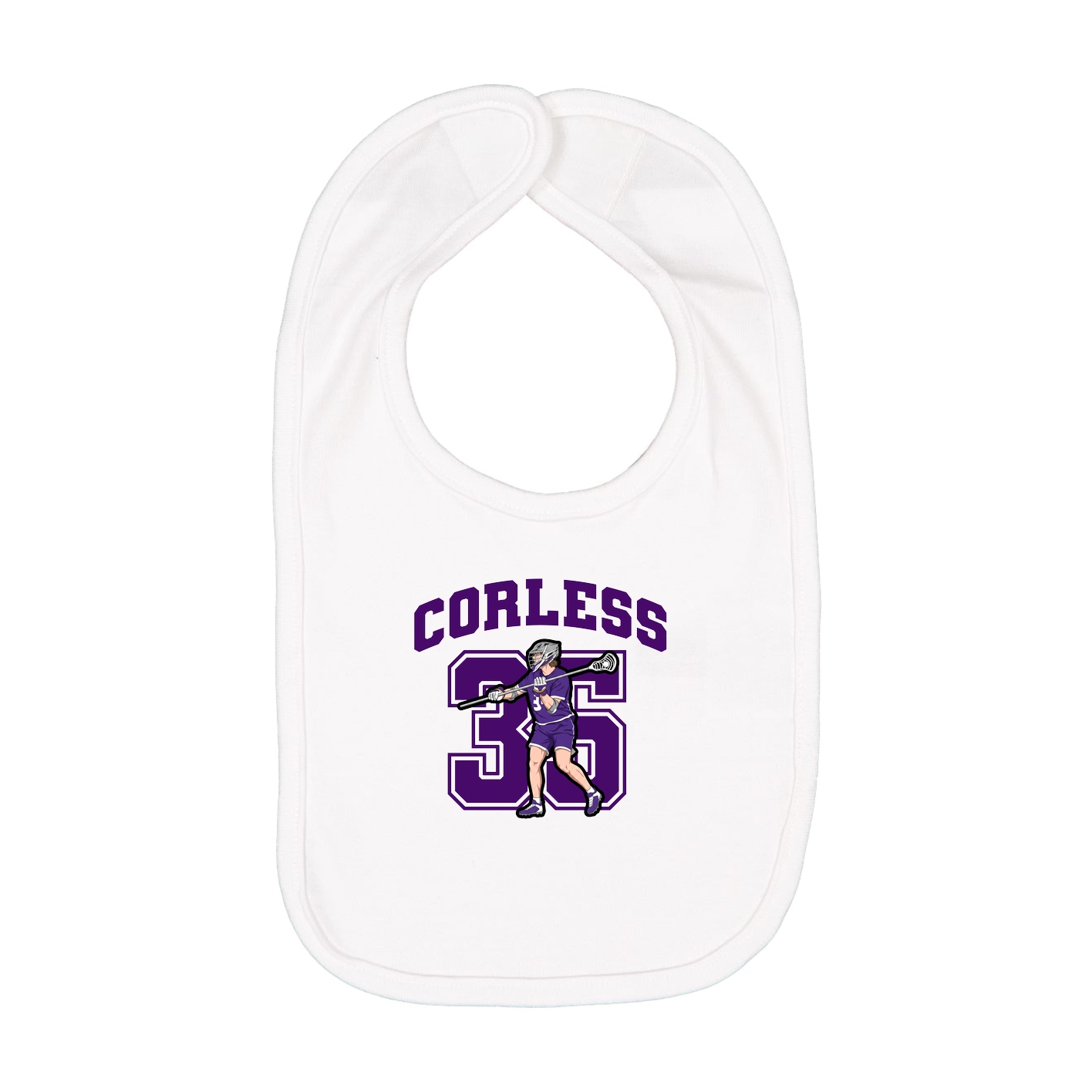 Infant Bib — Number in White