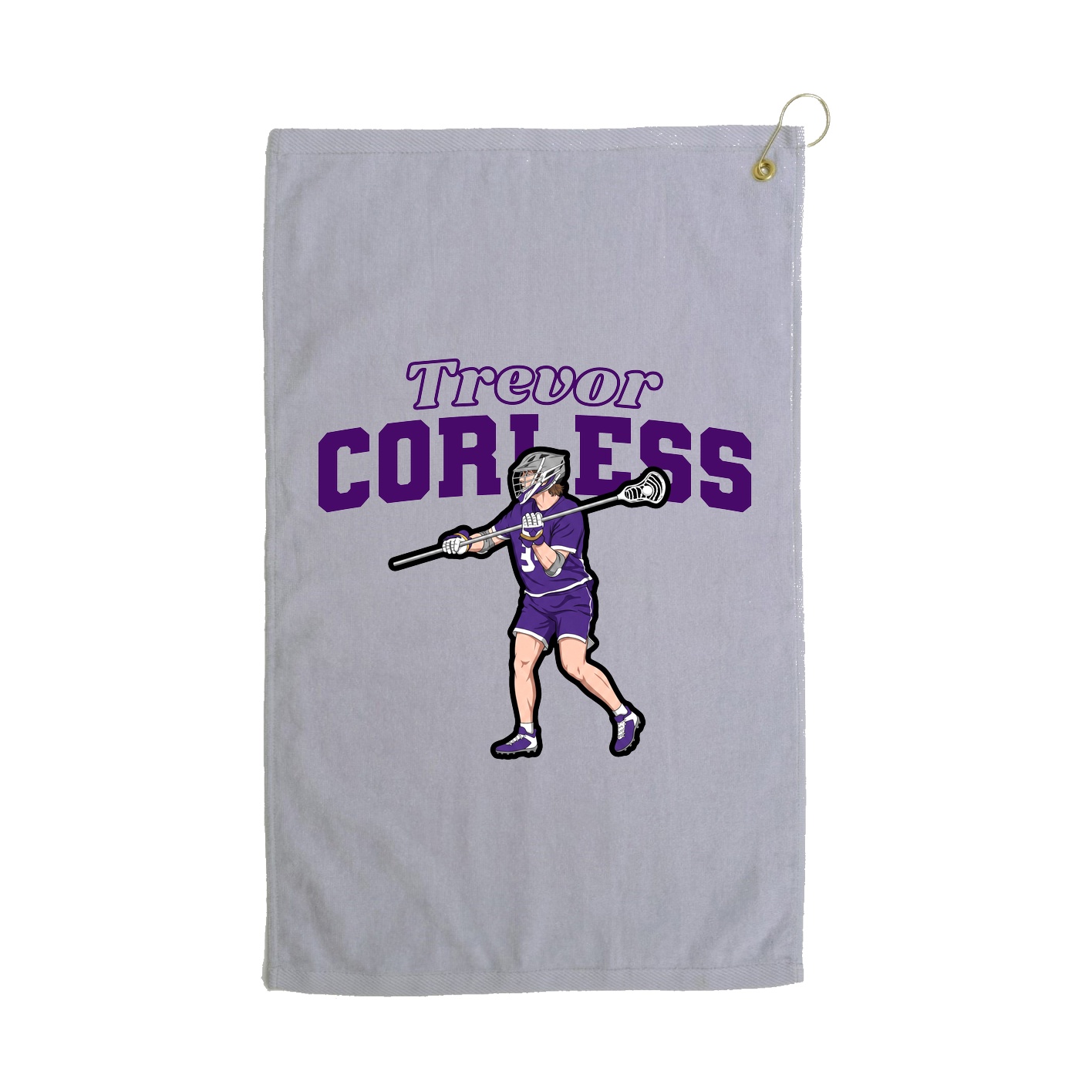Golf Towel — Name Arch in Grey