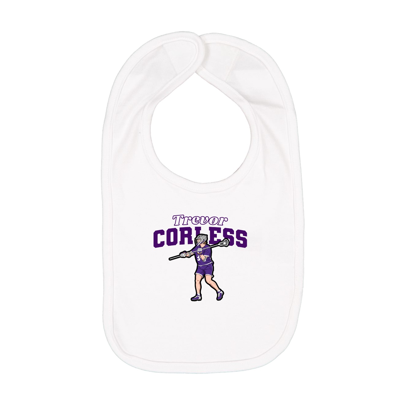 Infant Bib — Name Arch in White