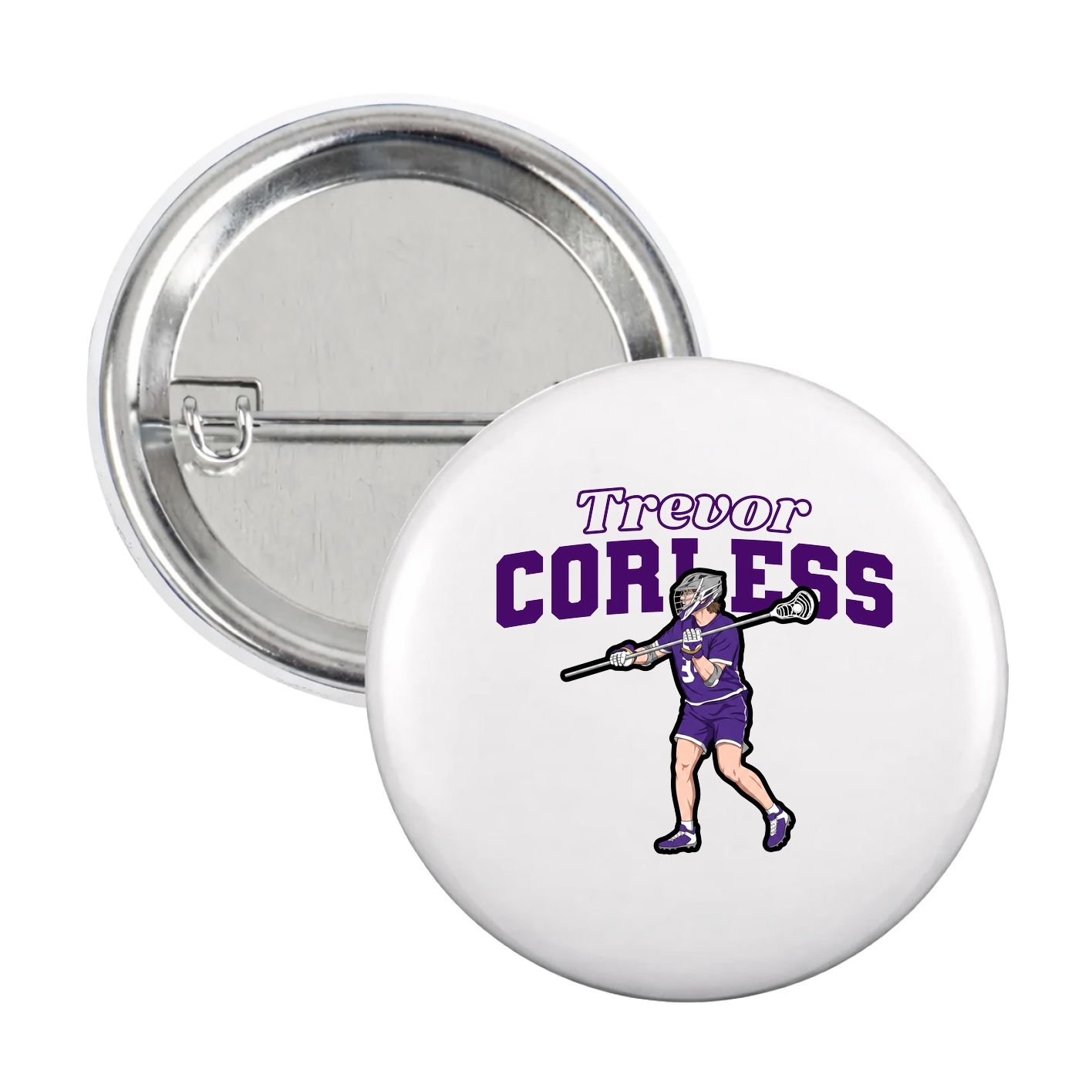 Game Day Button — Name Arch in White