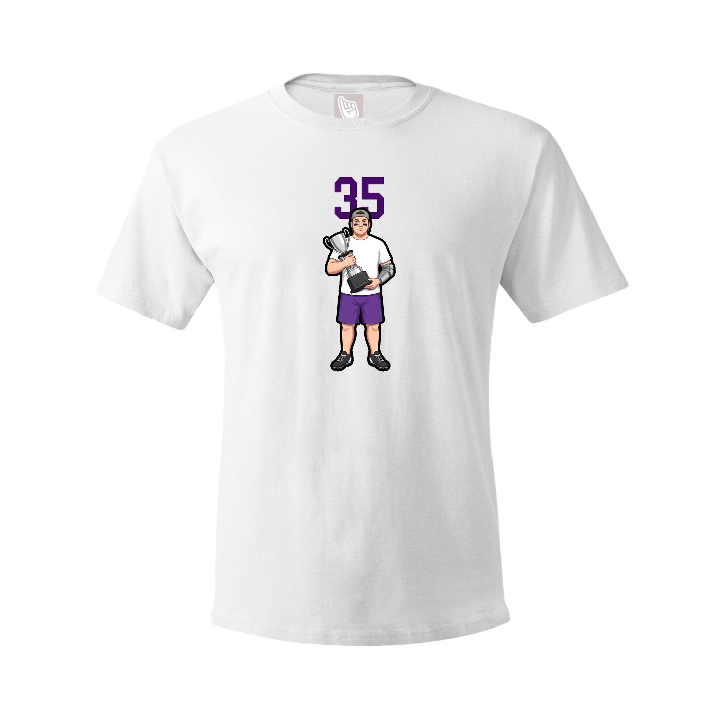 Youth Tee — Number Top in White