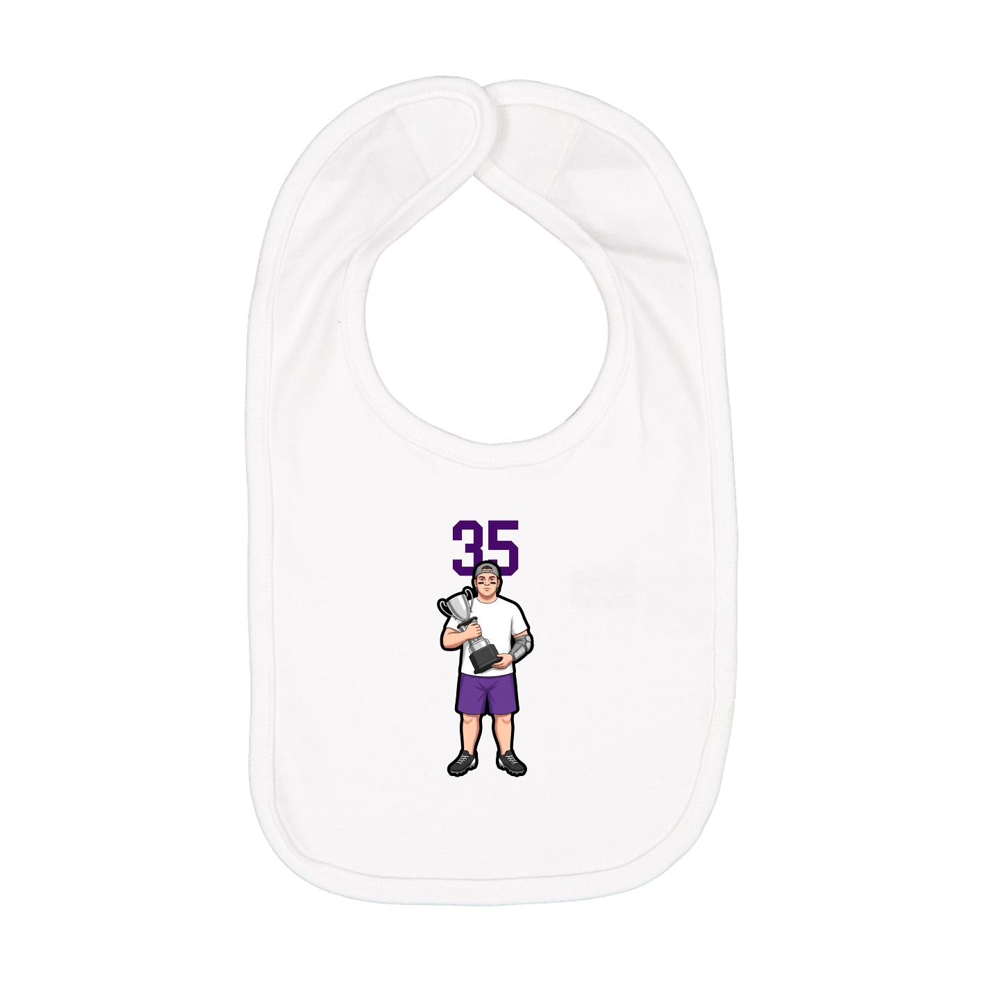 Infant Bib — Number Top in White