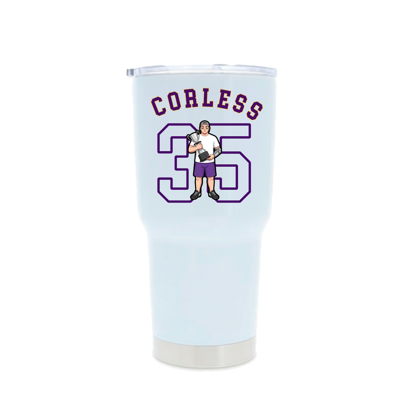 30oz Stainless Steel Tumbler — Shirsey Arch in White