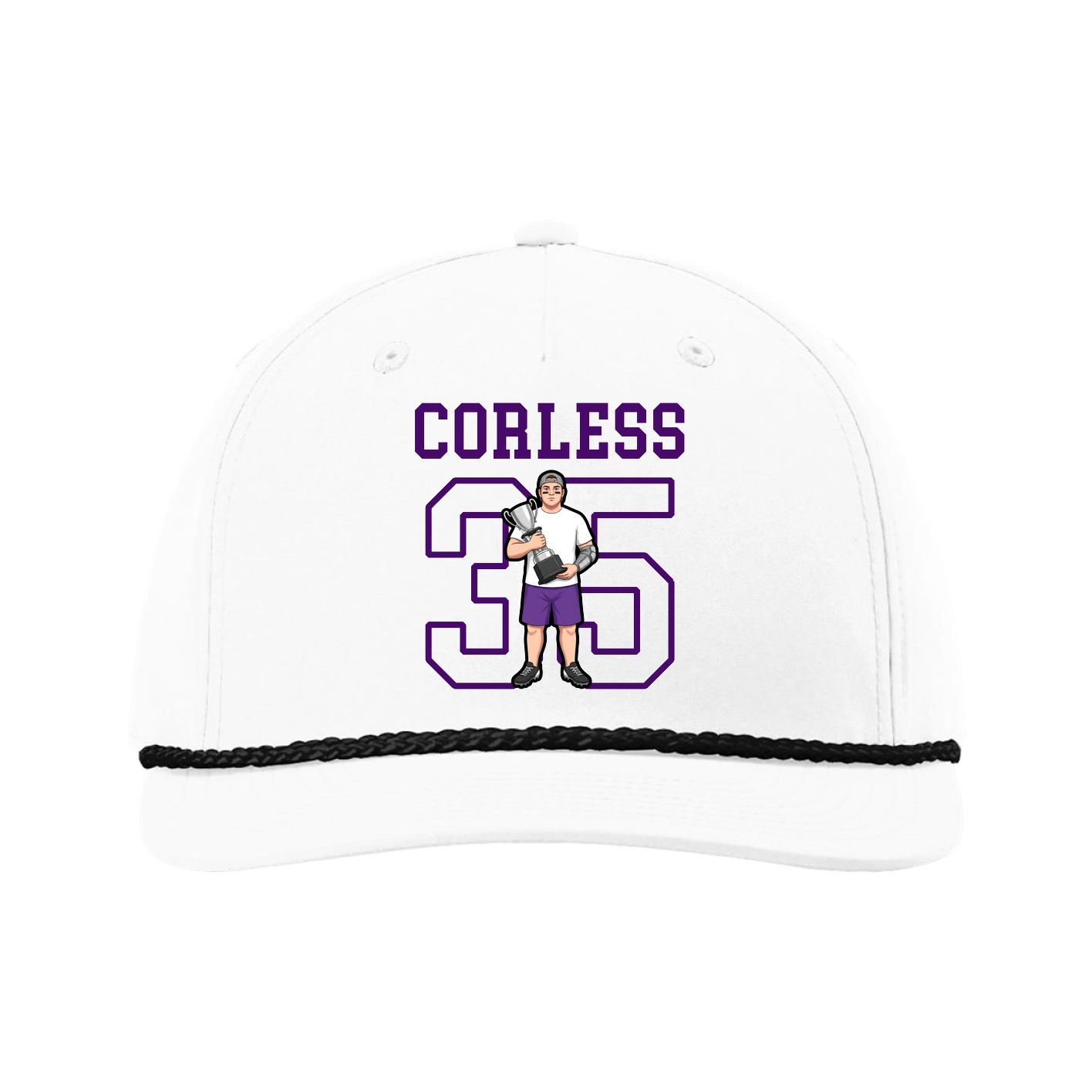 Five-Panel Classic Rope Cap — Shirsey in White