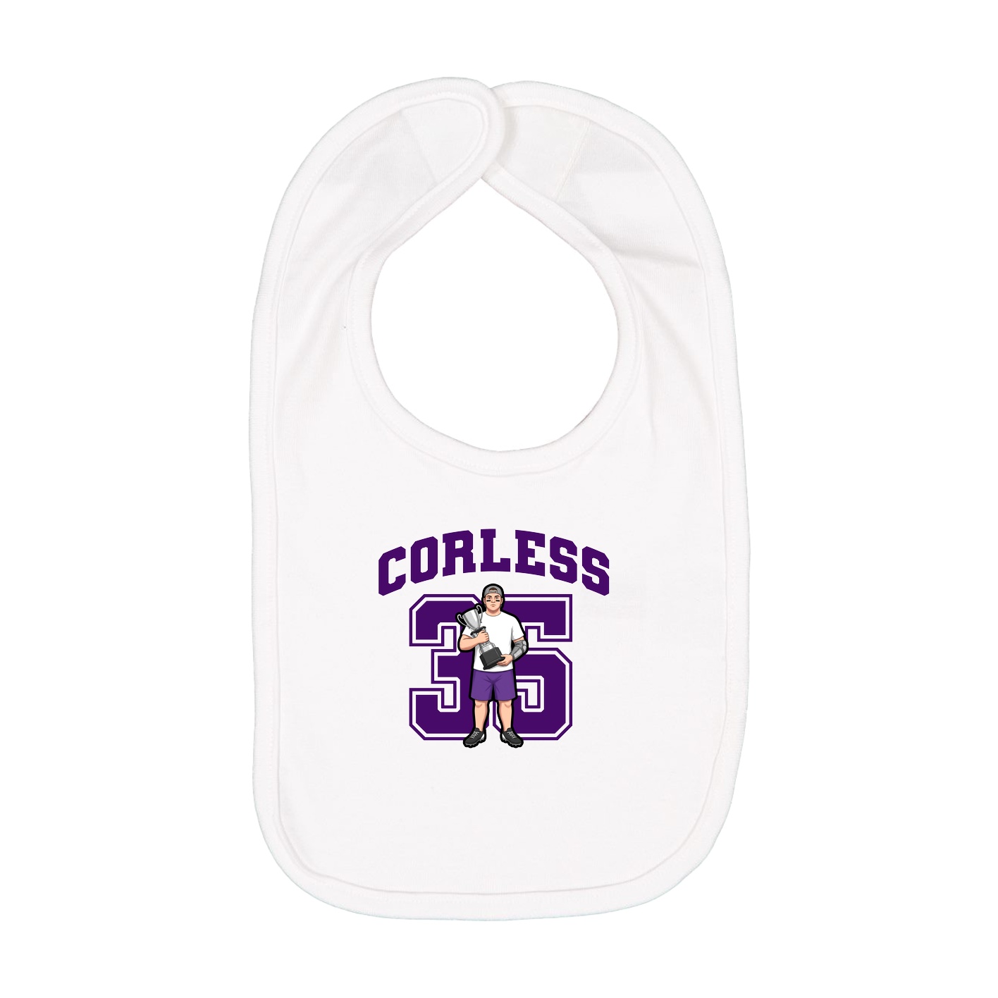 Infant Bib — Number in White