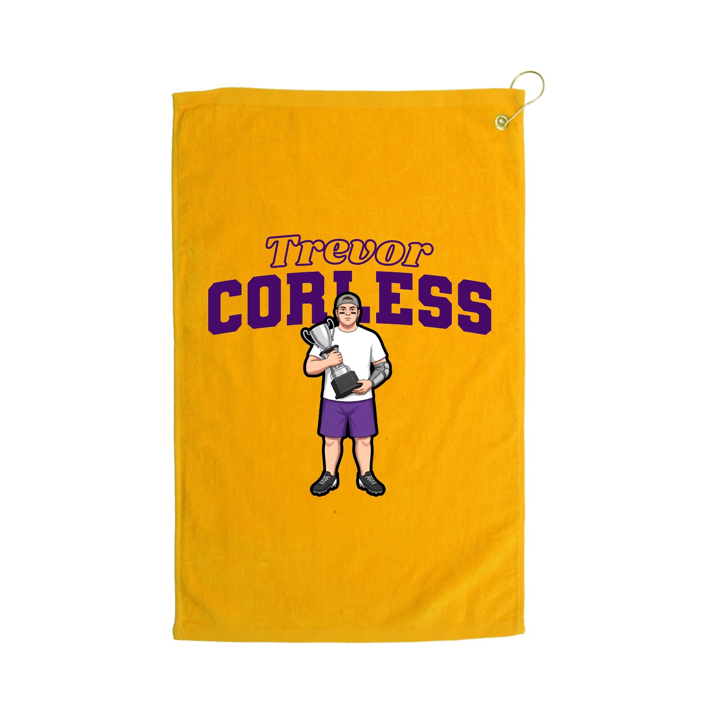Golf Towel — Name Arch in Gold