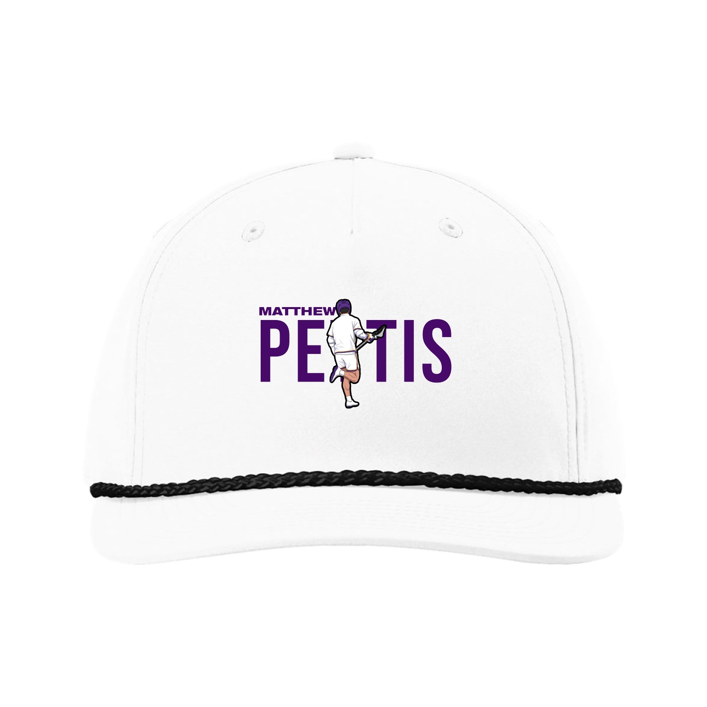 Five-Panel Classic Rope Cap — Player Name in White