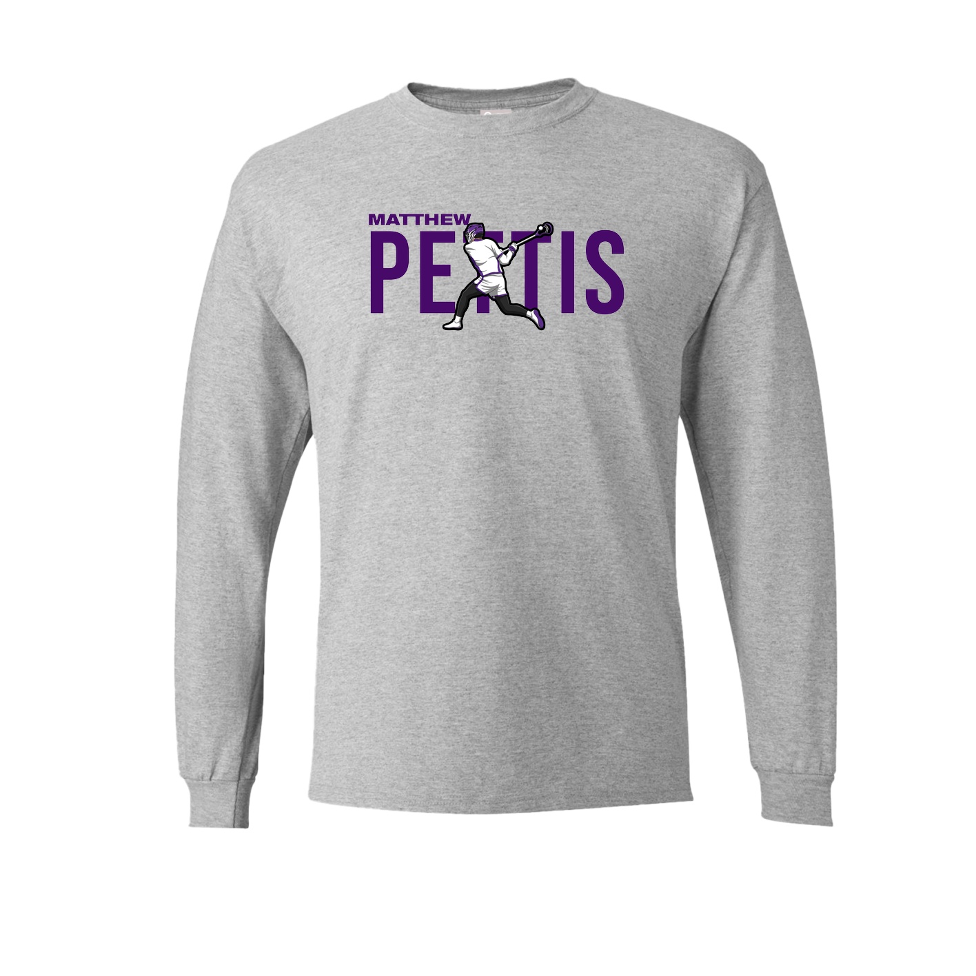 Long Sleeve Tee — Player Name in Grey
