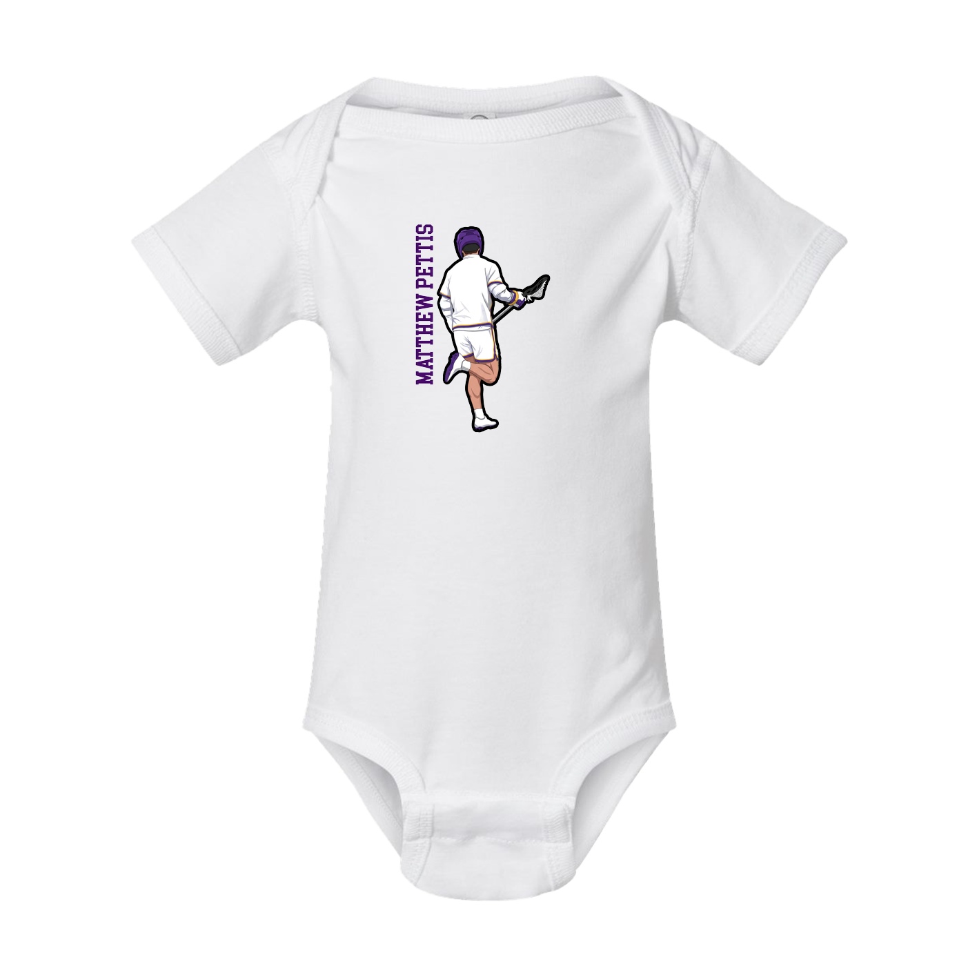 Baby Onesie — Name Vertical in White