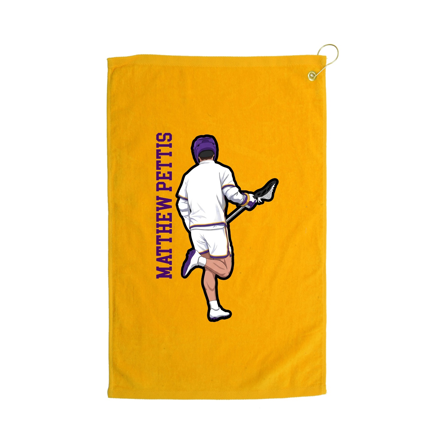Golf Towel — Name Vertical in Gold