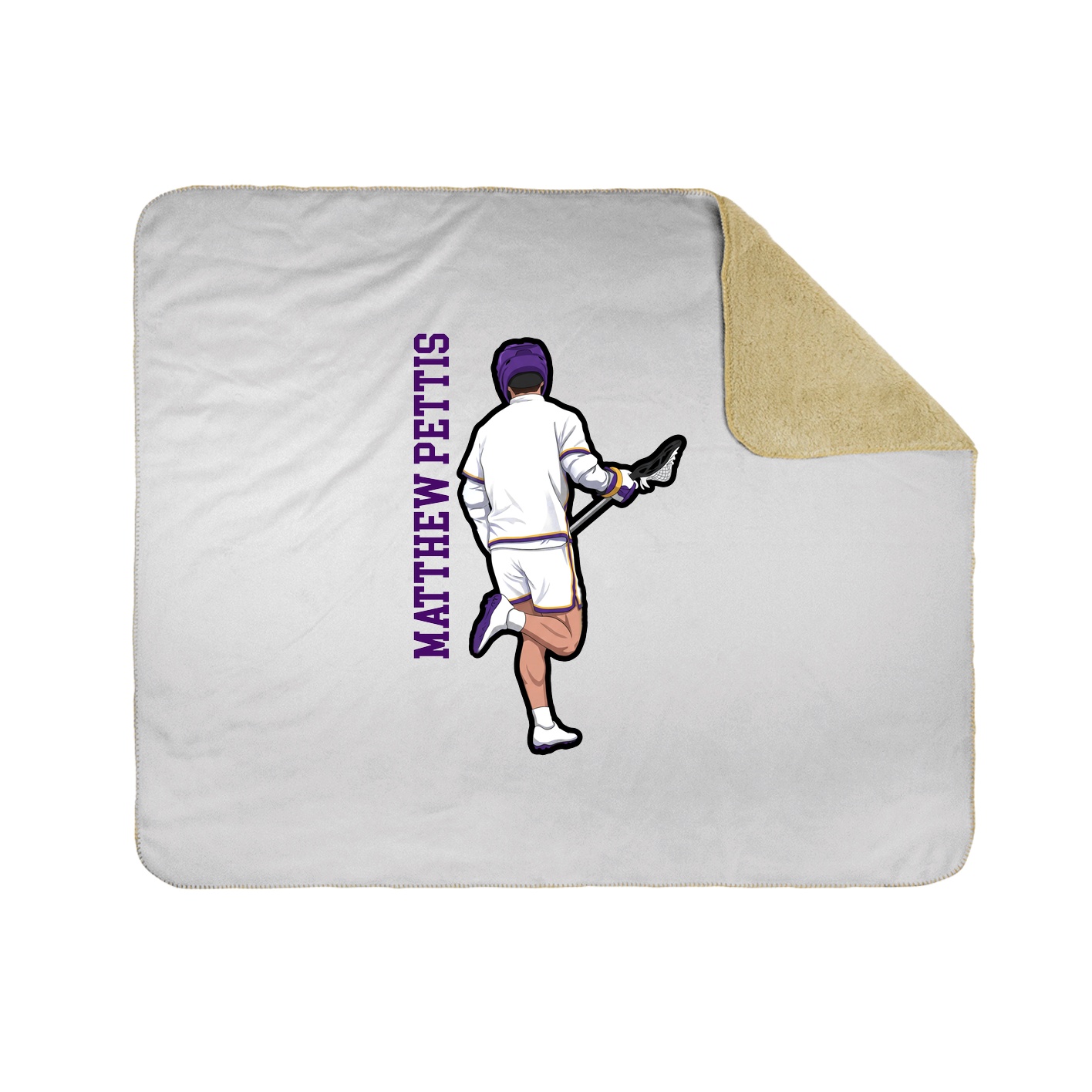 Throw Blanket — Name Vertical in White