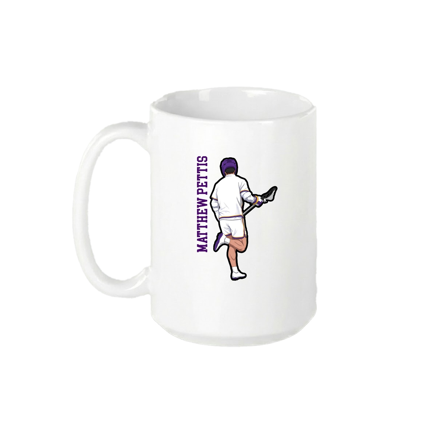 15oz Coffee Mug — Name Vertical in White
