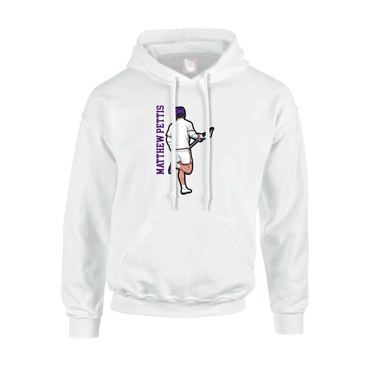 Youth Hoodie — Name Vertical in White