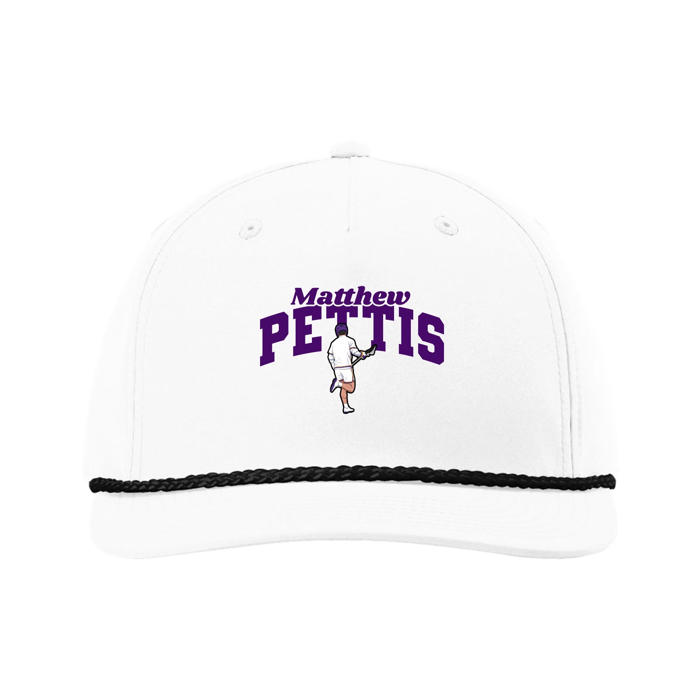 Five-Panel Classic Rope Cap — Signature Arch in White