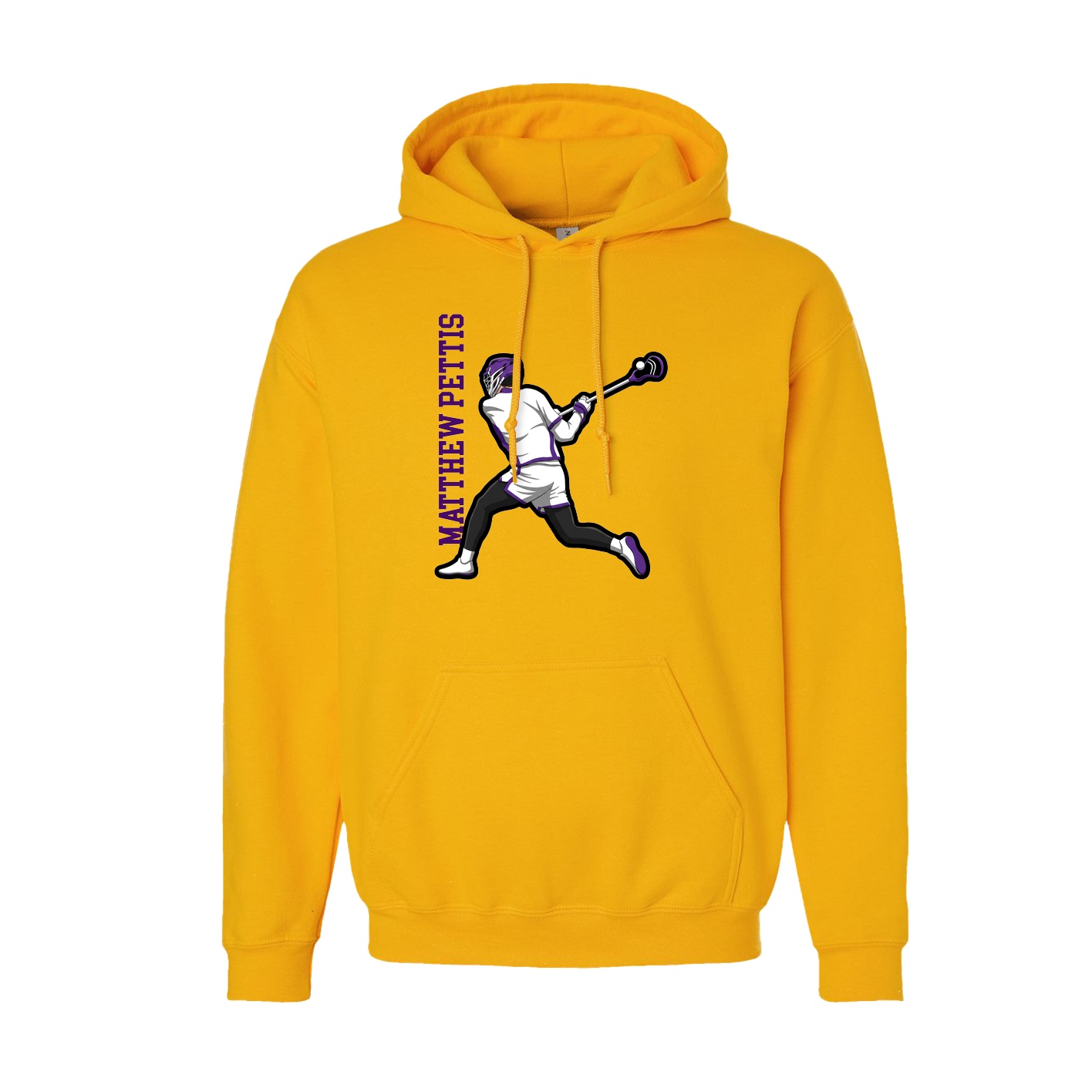 Hoodie — Name Vertical in Gold