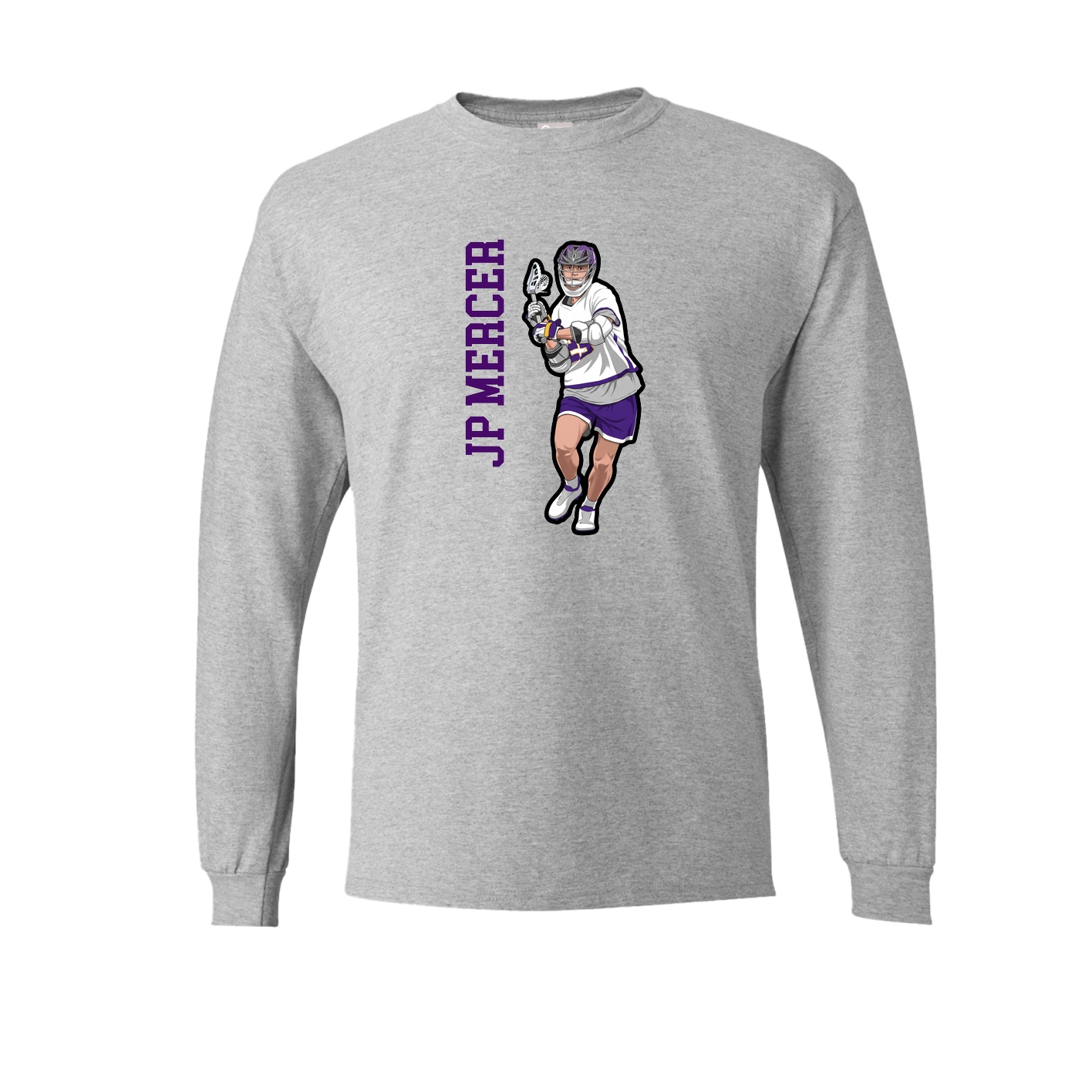 Long Sleeve Tee — Name Vertical in Grey