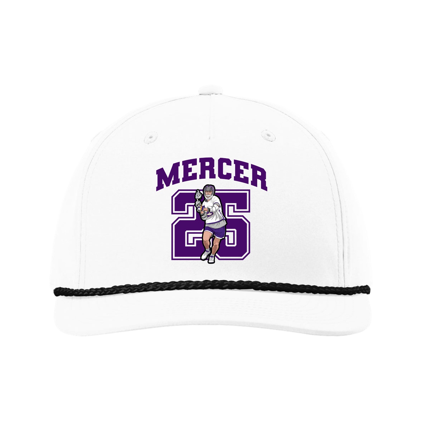 Five-Panel Classic Rope Cap — Number in White