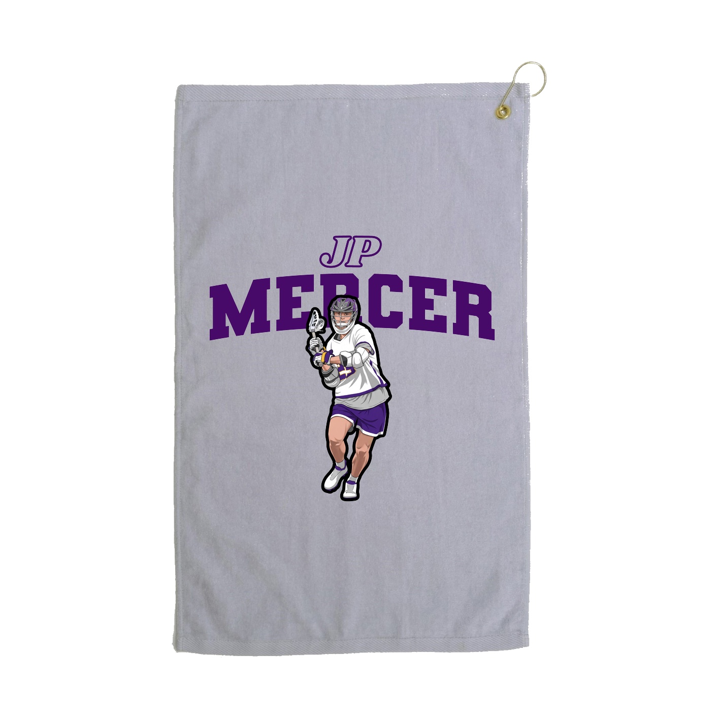 Golf Towel — Name Arch in Grey