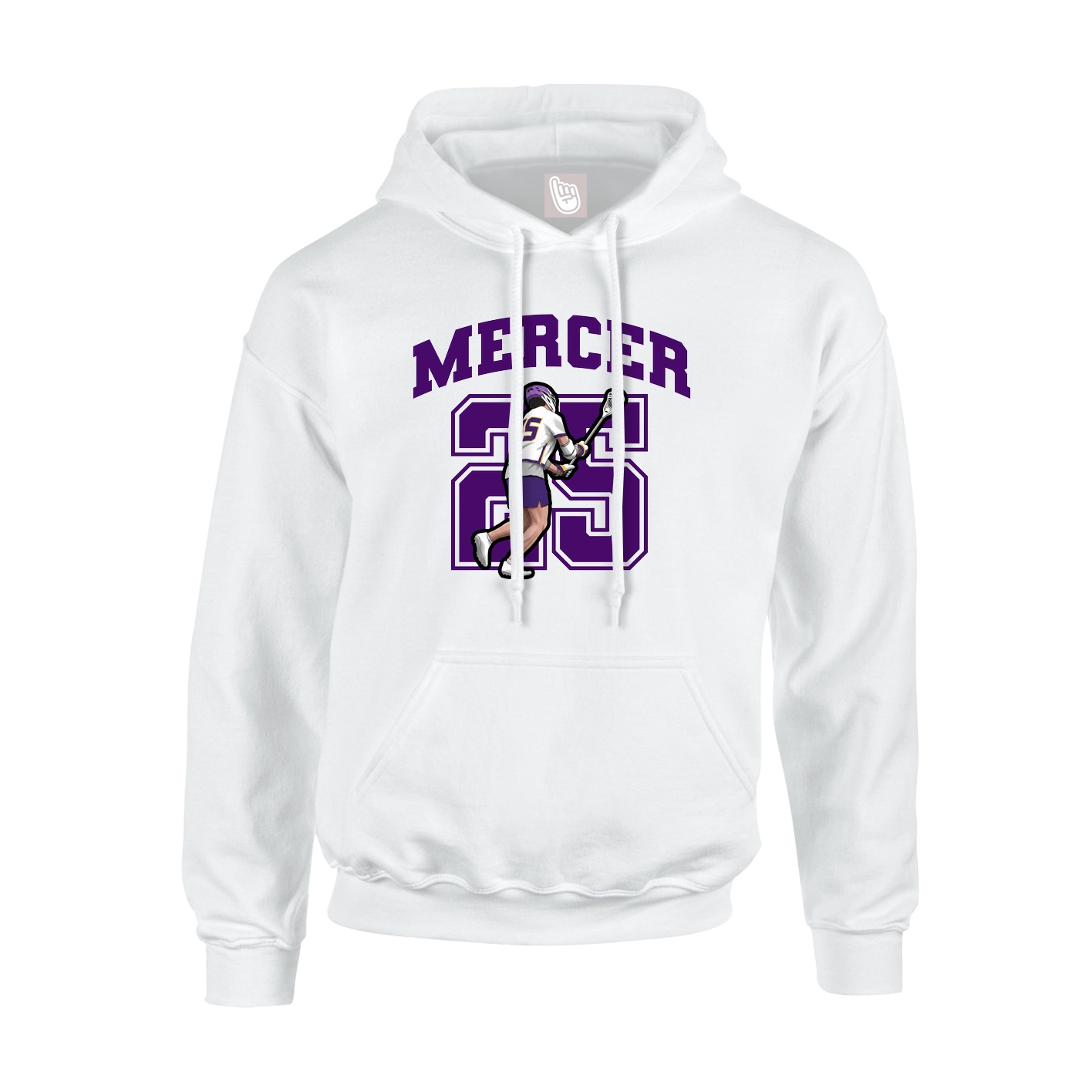 Youth Hoodie — Number in White