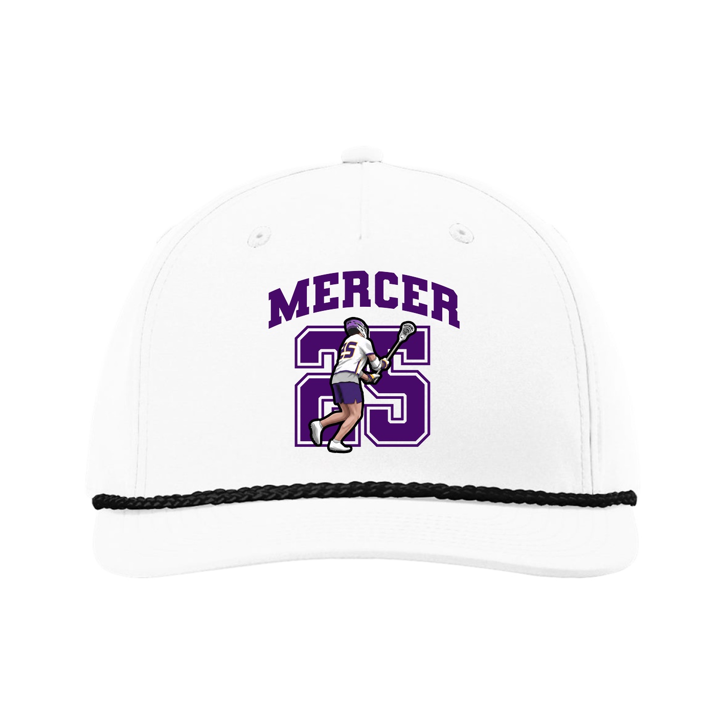 Five-Panel Classic Rope Cap — Number in White