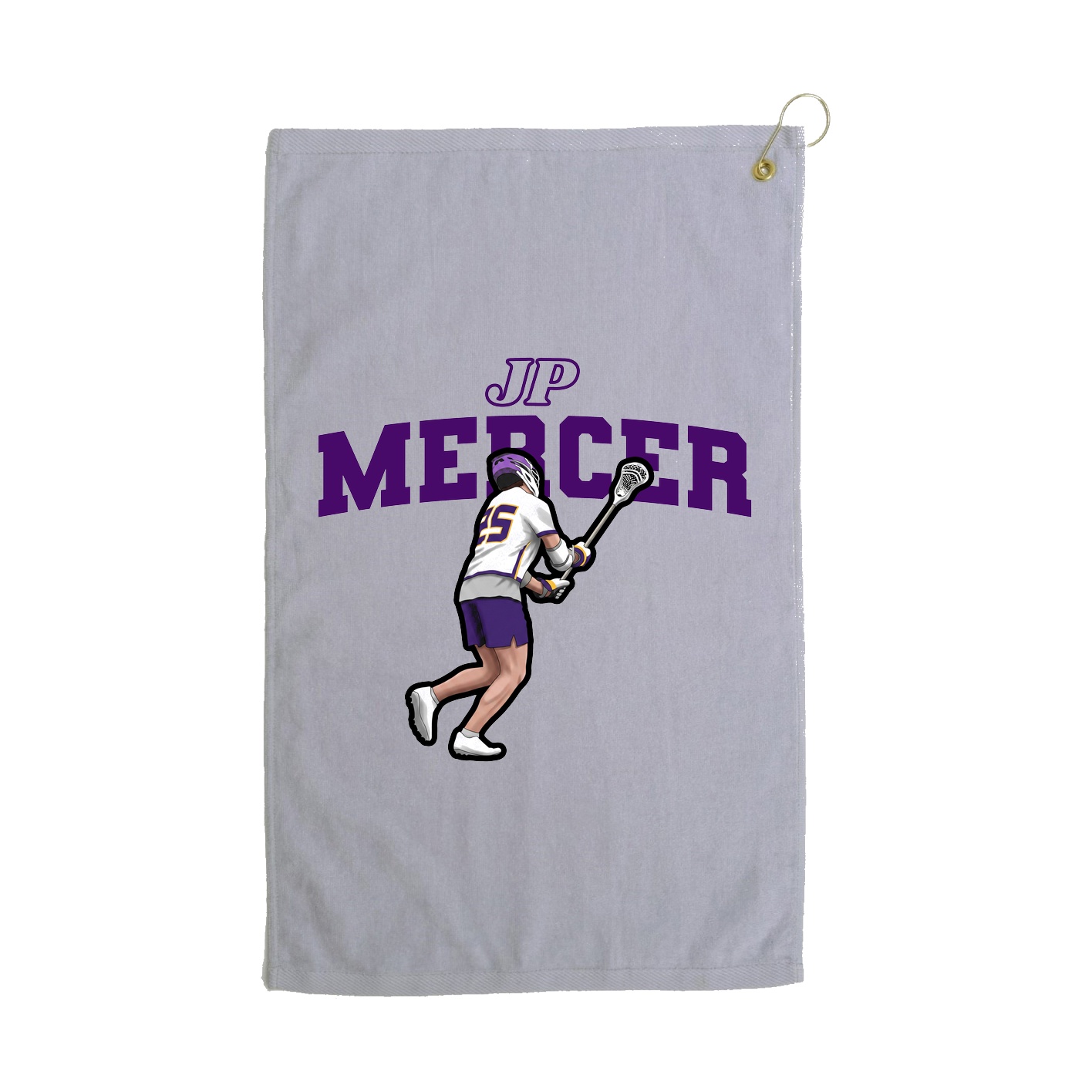 Golf Towel — Name Arch in Grey
