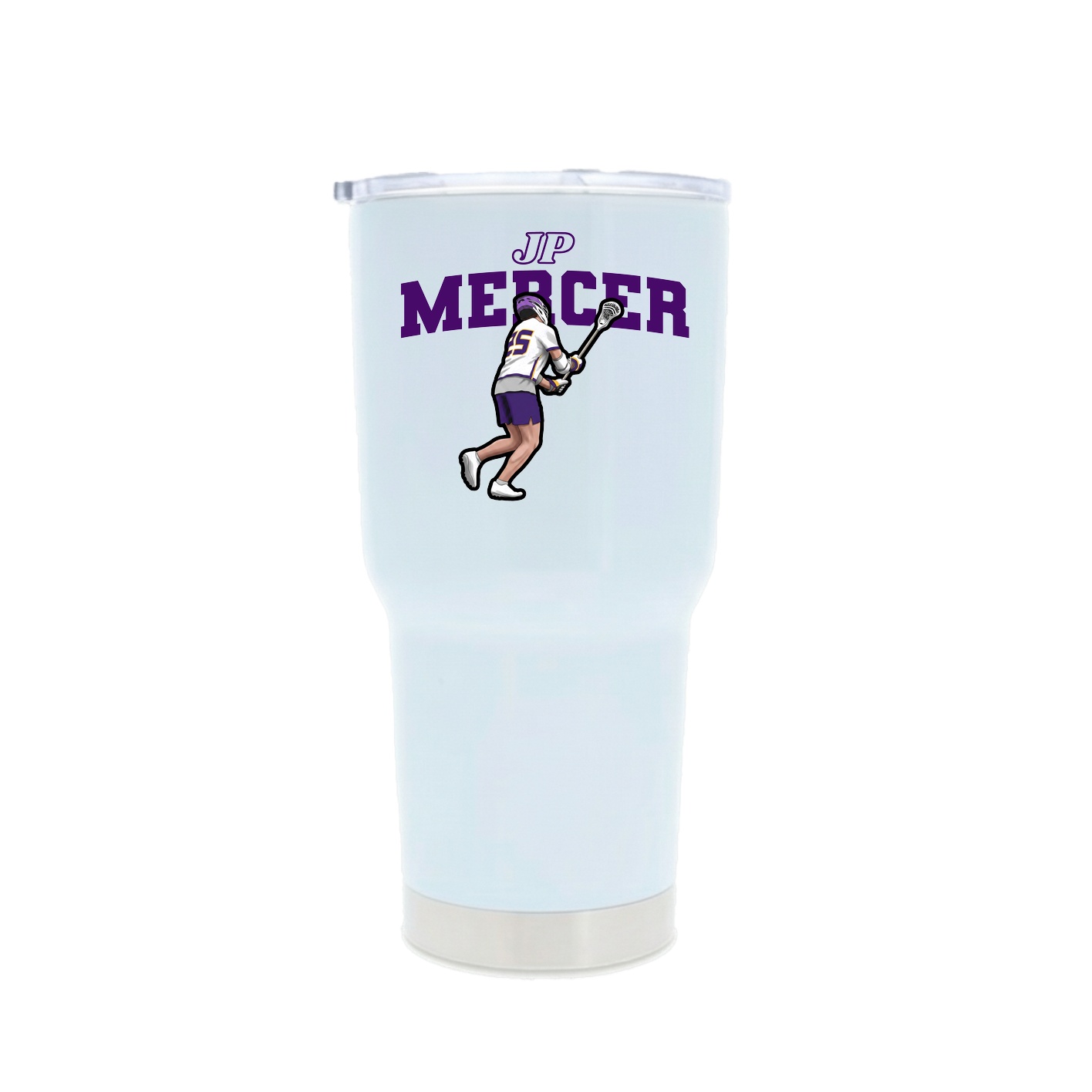 30oz Stainless Steel Tumbler — Name Arch in White