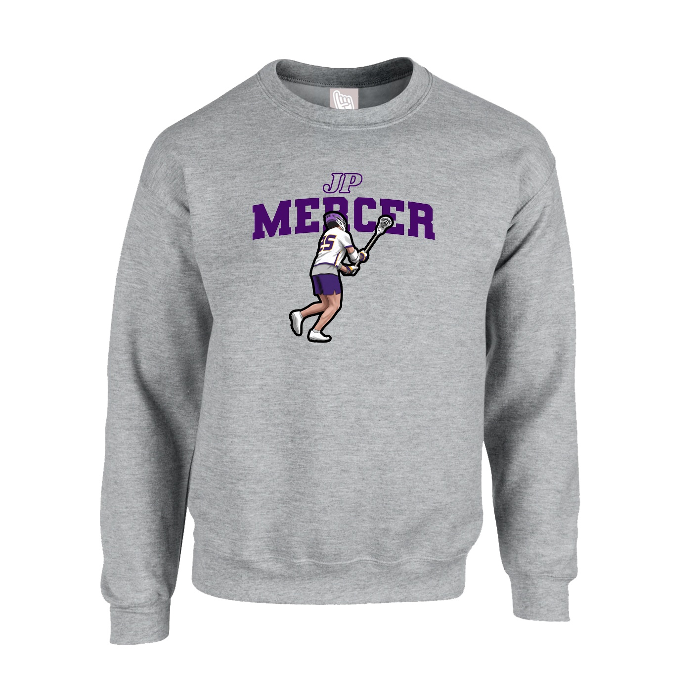 Fleece Crew — Name Arch in Grey