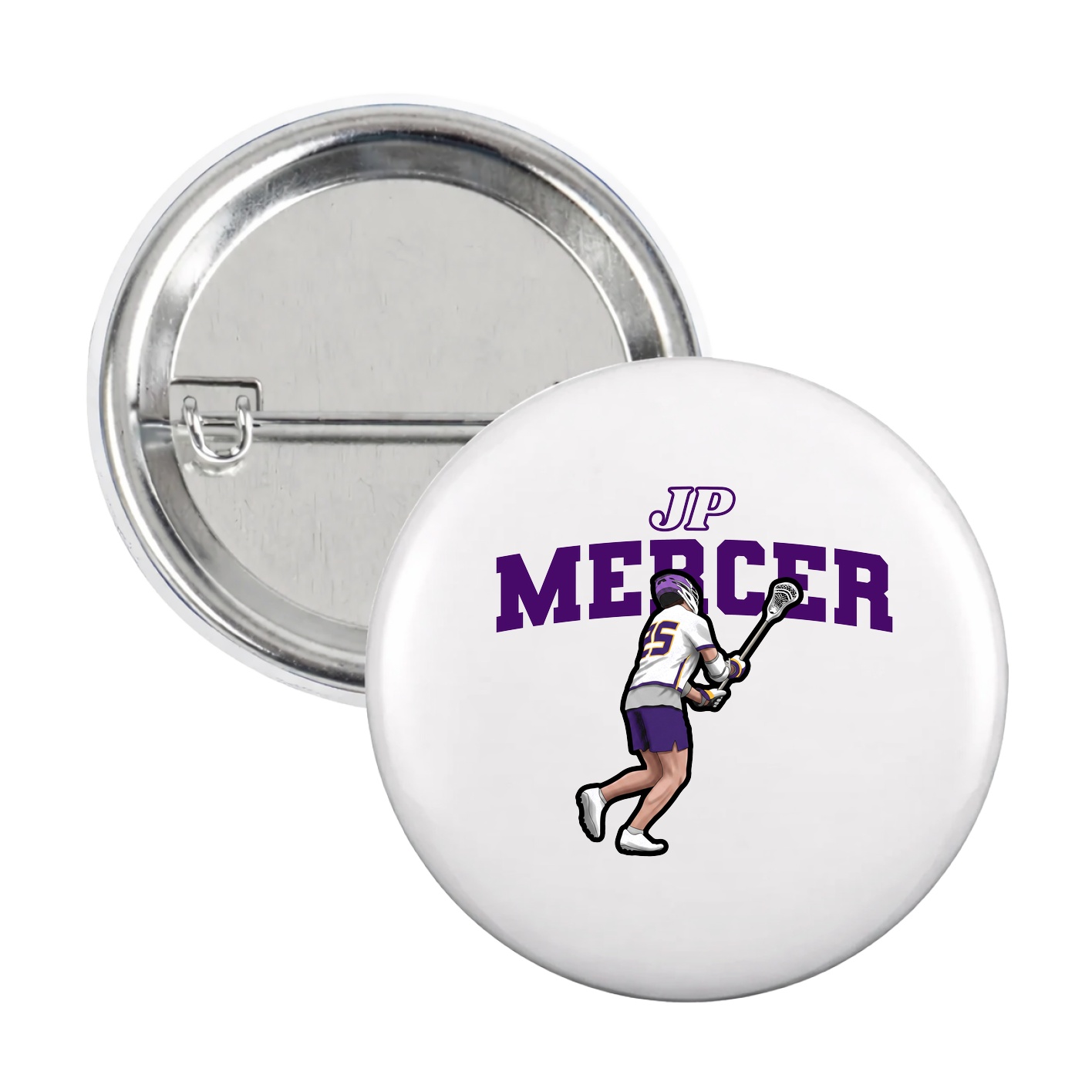 Game Day Button — Name Arch in White