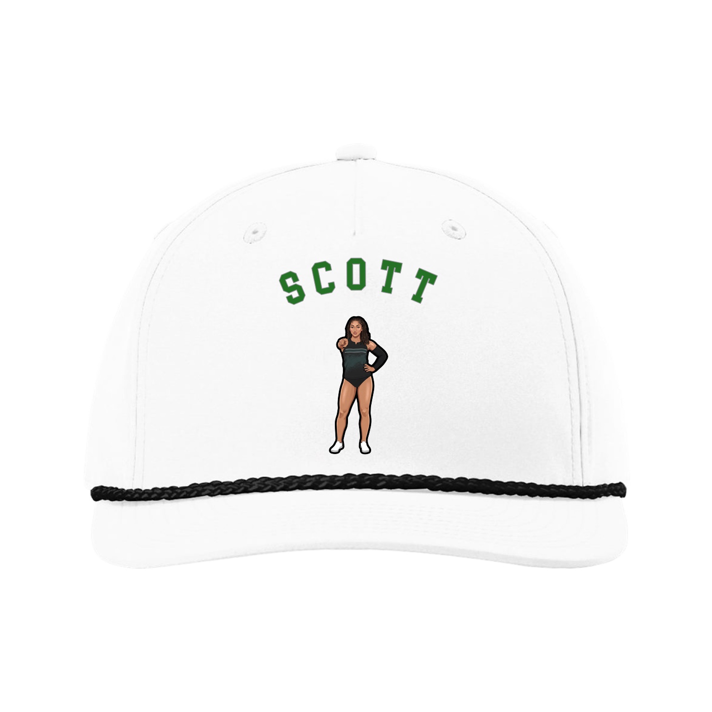 Five-Panel Classic Rope Cap — Shirsey Arch in White