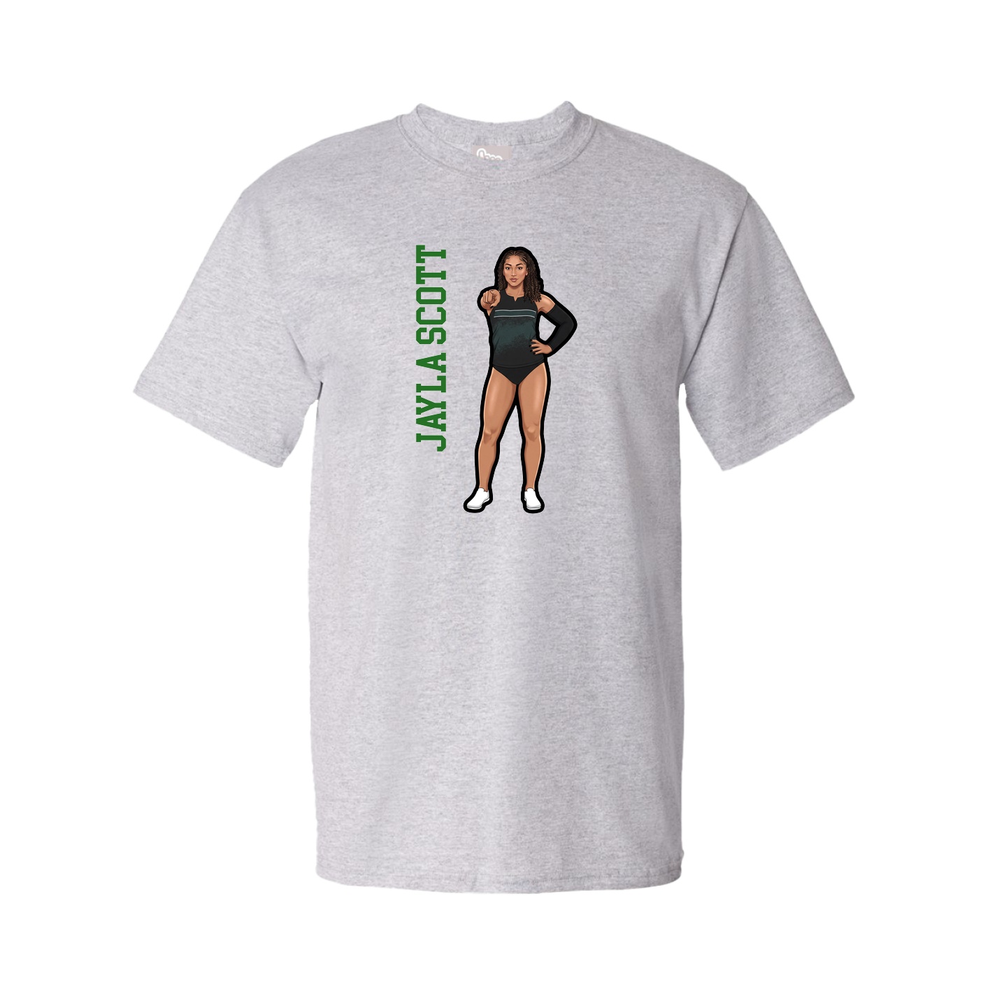 Youth Tee — Name Vertical in Grey