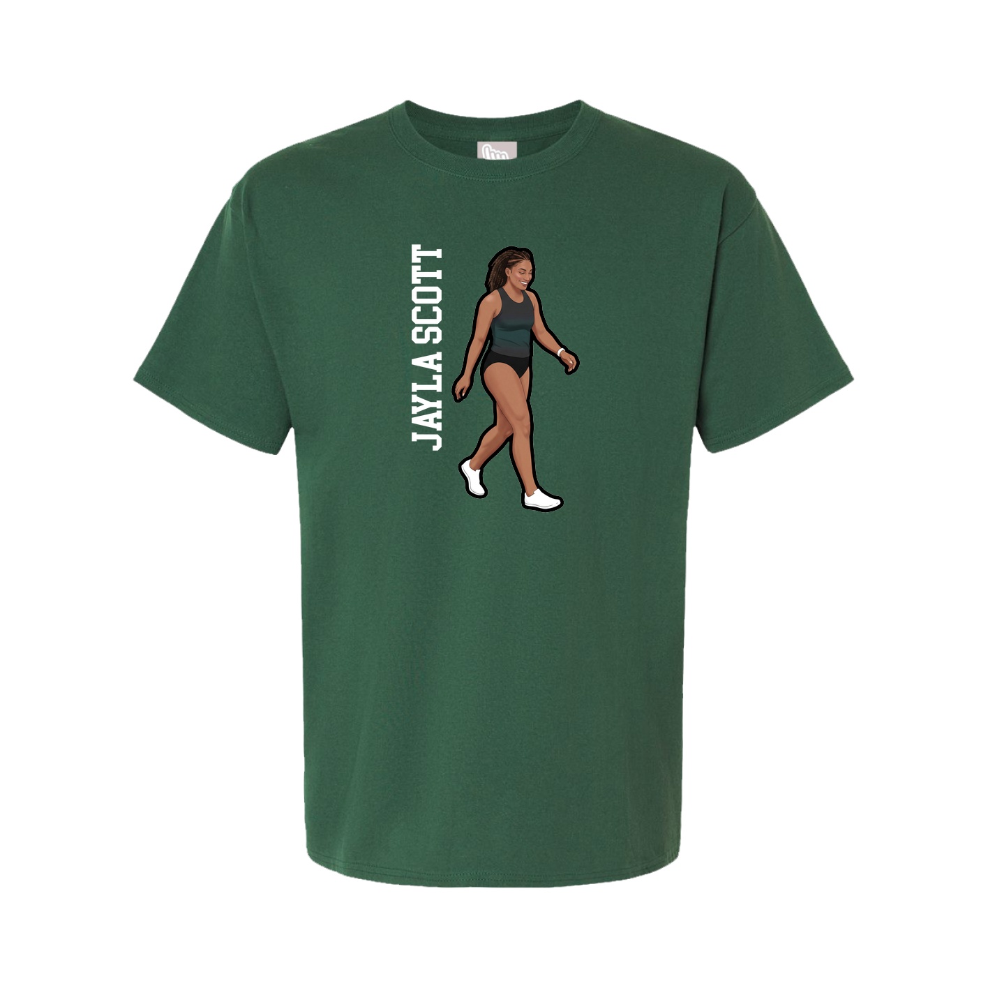 Tee — Name Vertical in Green